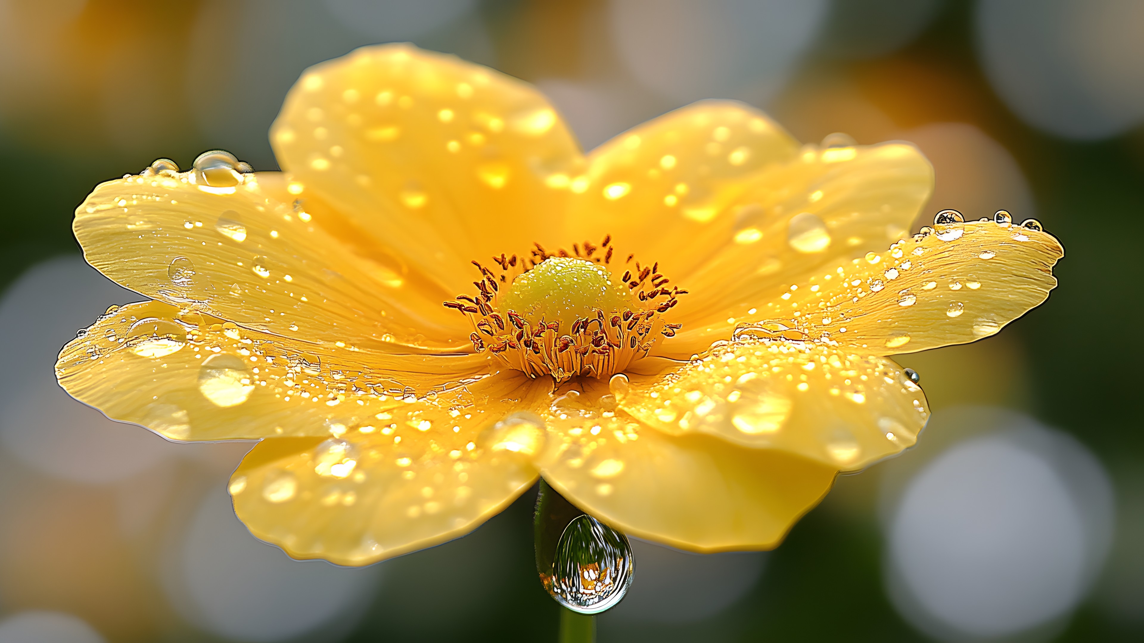 Plant, Flower, Water, Liquid, Petal, Moisture, Dew, Flowering plant, Annual plant, Close-up, Drop, Terrestrial plant, Macro photography, Pollen, Daisy family, Wildflower, Herbaceous plant, Fluid, Still life photography, Art