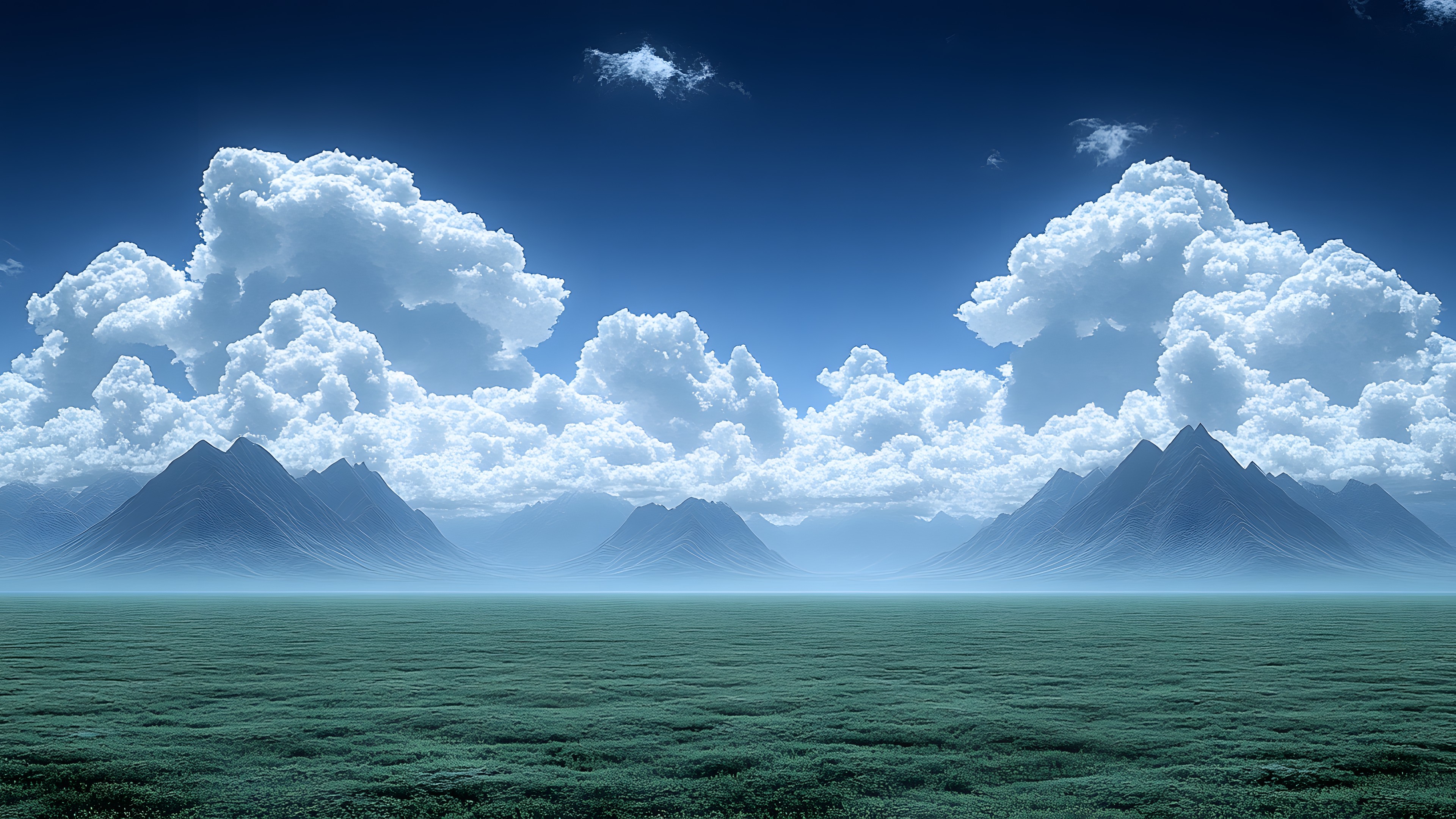Blue, Cloud, Daytime, Nature, Cumulus, Natural landscape, Horizon, Meteorological phenomenon, Wind, Panorama, Tundra, Mount Scenery