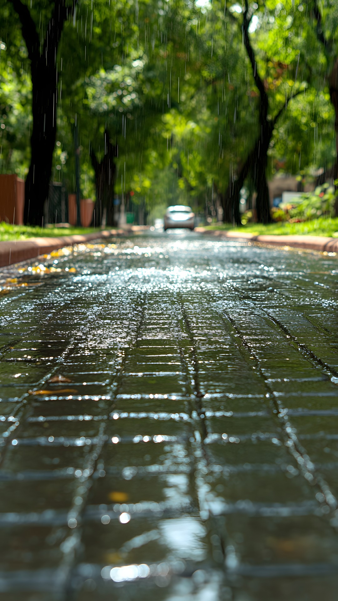 Plant, Automotive tire, Nature, Road surface, Leaf, Infrastructure, Asphalt, Wood, Branch, Tree, Vegetation, Sunlight, Trunk, Natural landscape, Grass, Thoroughfare, Biome, Line, Terrestrial plant, Woody plant