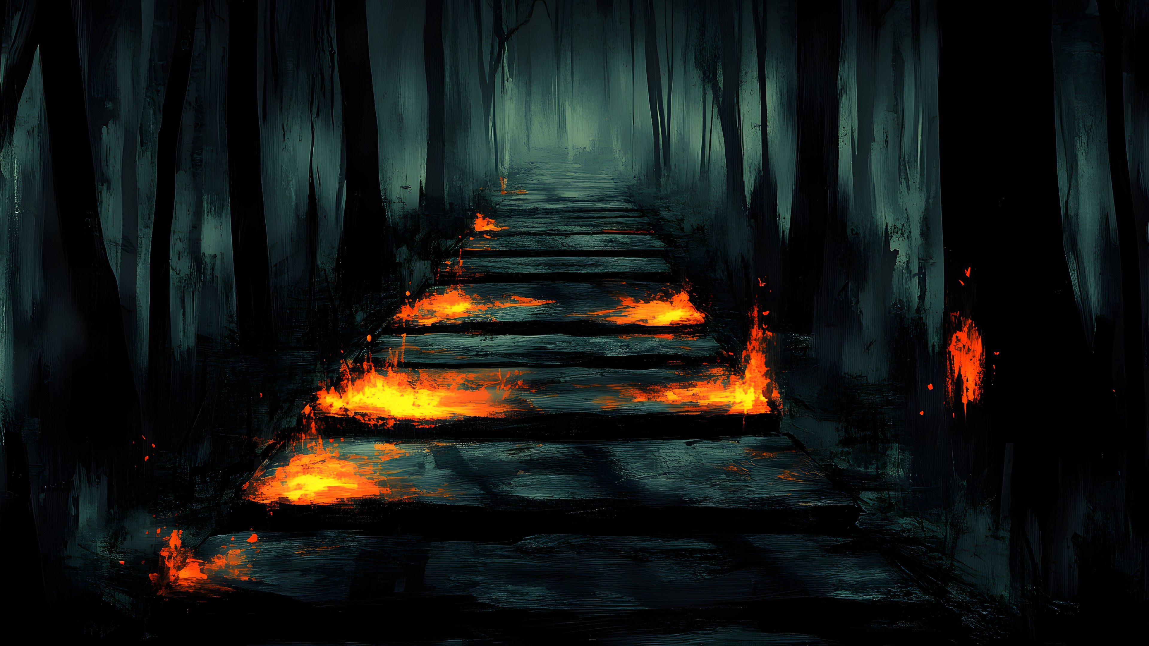 Darkness, Heat, Night, Fire, Flame, Old-growth forest