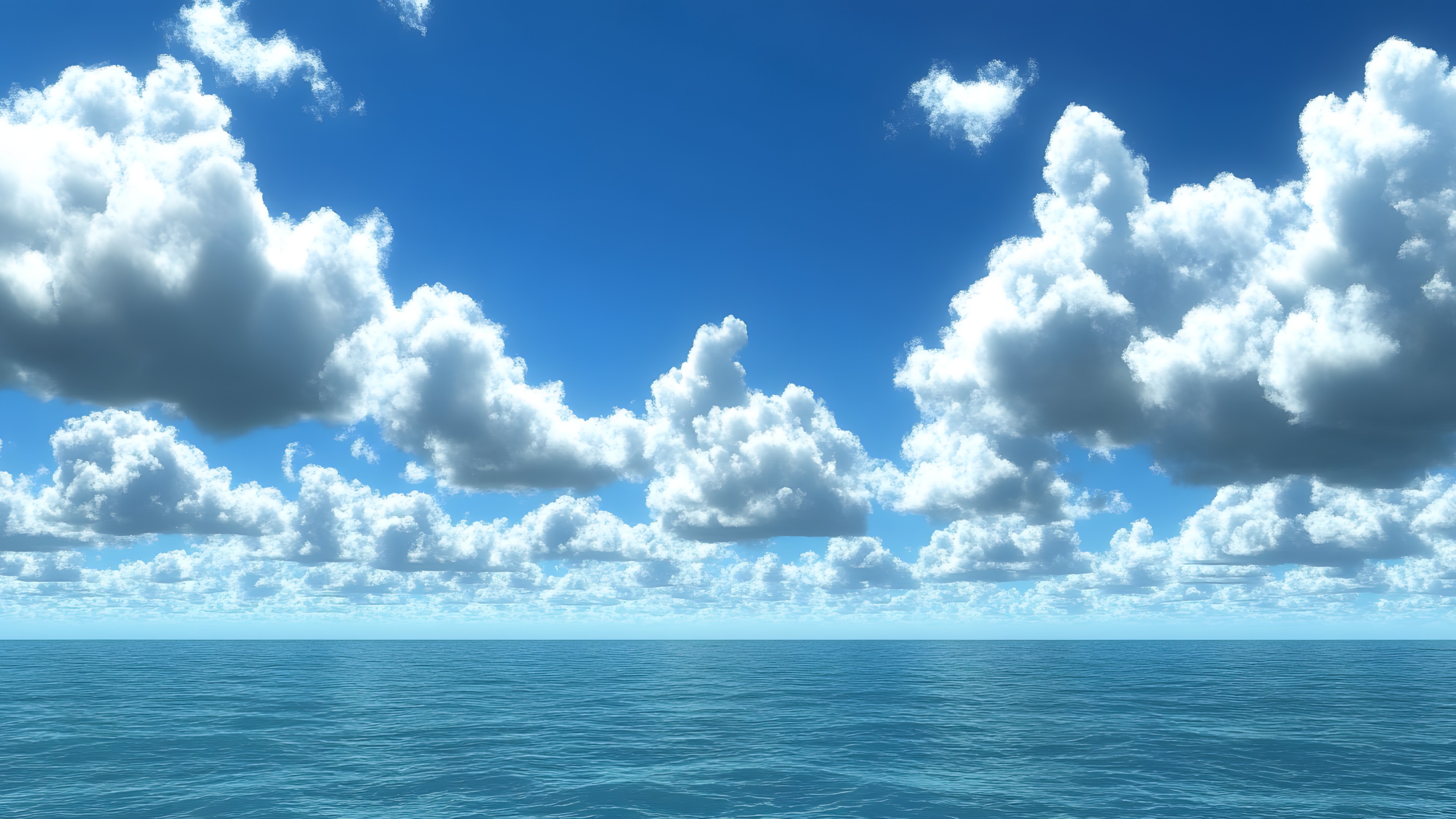 Cloud, Sky, Blue, Daytime, Water, Water resources, Body of water, Cumulus, Horizon, Fluid, Sea, Ocean, Liquid, Meteorological phenomenon, Sunlight, Morning, Wind wave, Wave, Wind, Sound