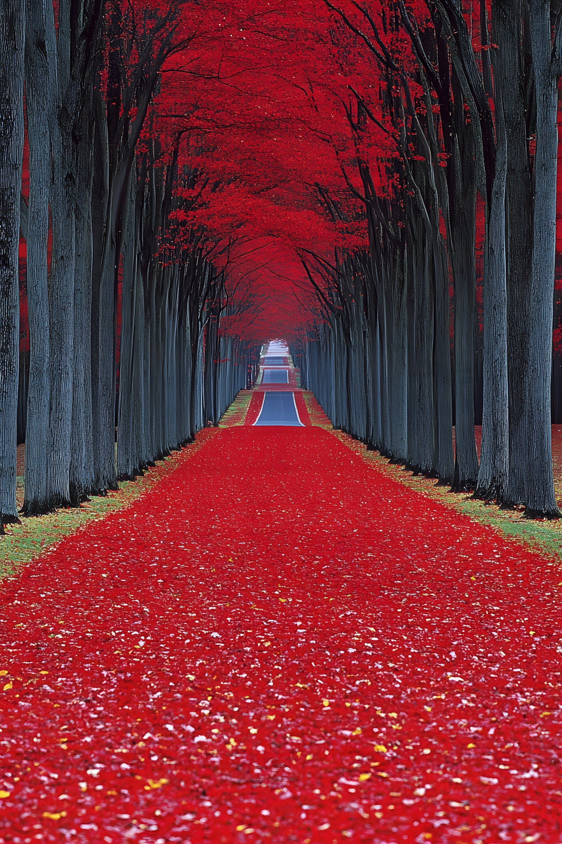 Red, Walkway, Plantation, Alley