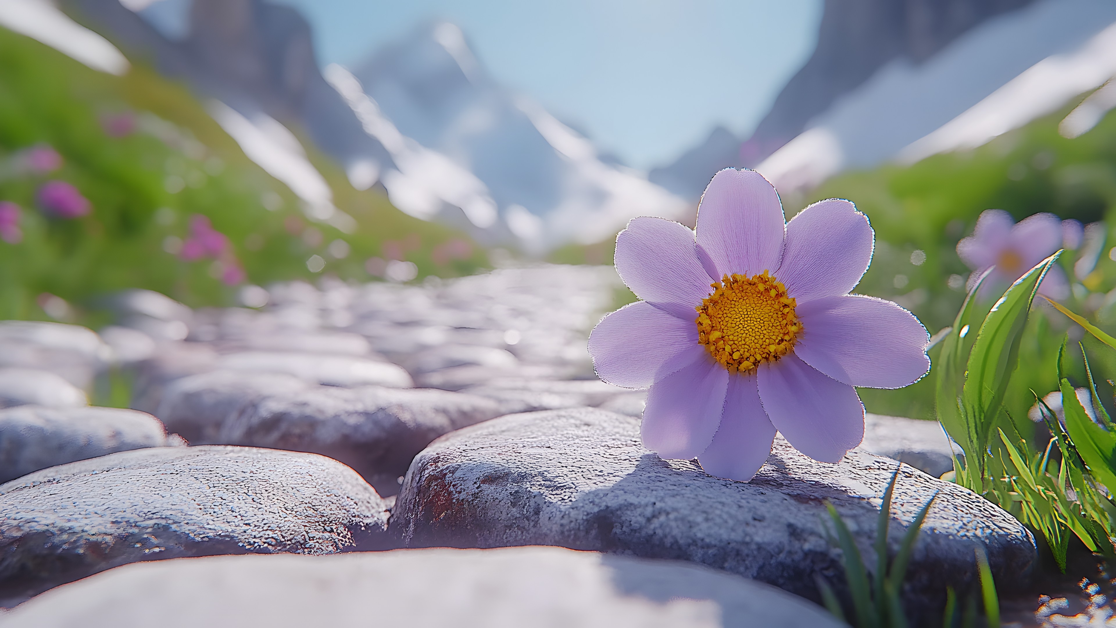 Flower, Petal, Flowering plant, Mountain range, Wildflower, Herbaceous plant, Alps, Ridge, Crocus, Anemone