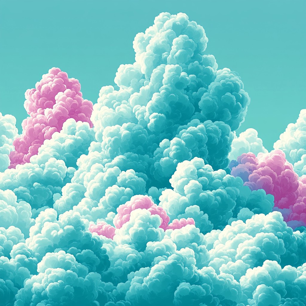 Blue, Cloud, Pink, Cumulus, Meteorological phenomenon, Graphics, Graphic design