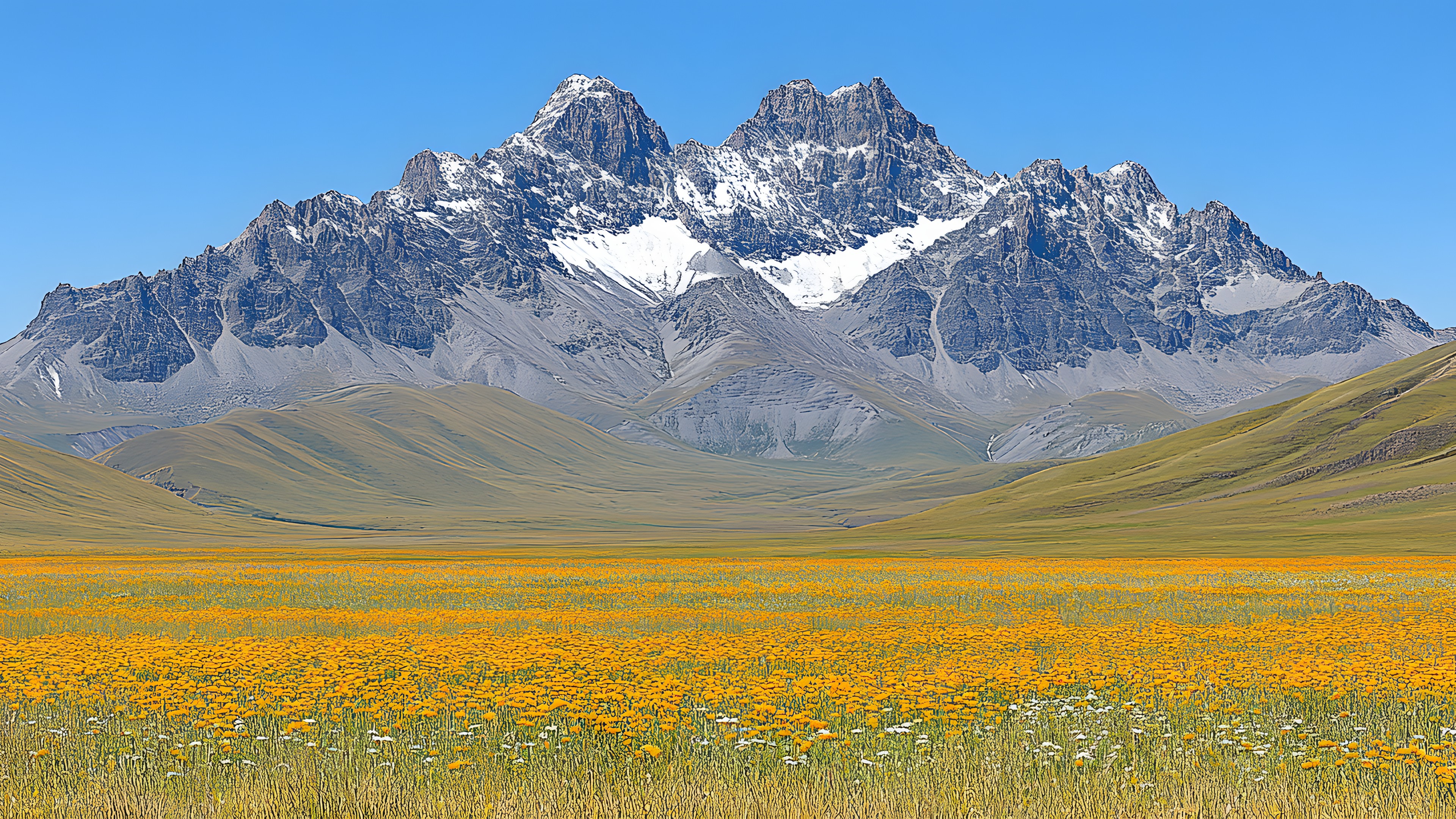 Mountain, Mountainous landforms, Mountain range, Highland, Hill, Grassland, Terrain, Ecoregion, Wilderness, Ridge, Summit, Glacial landform, Plain, Steppe, Valley, Fell, Hill station, Meadow, Alps, Pasture