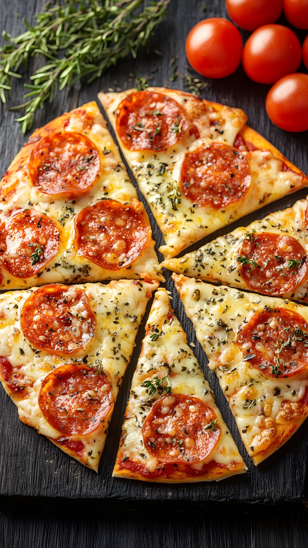 Food, Pizza, Ingredient, Pizza cheese, Cheese, Produce, Fast food, Recipe, Pepperoni, Vegetable, Cooking, Baking, California-style pizza, Fruit, Comfort food, Tomato, Flatbread, Italian cuisine, Staple food, Vegetarian cuisine