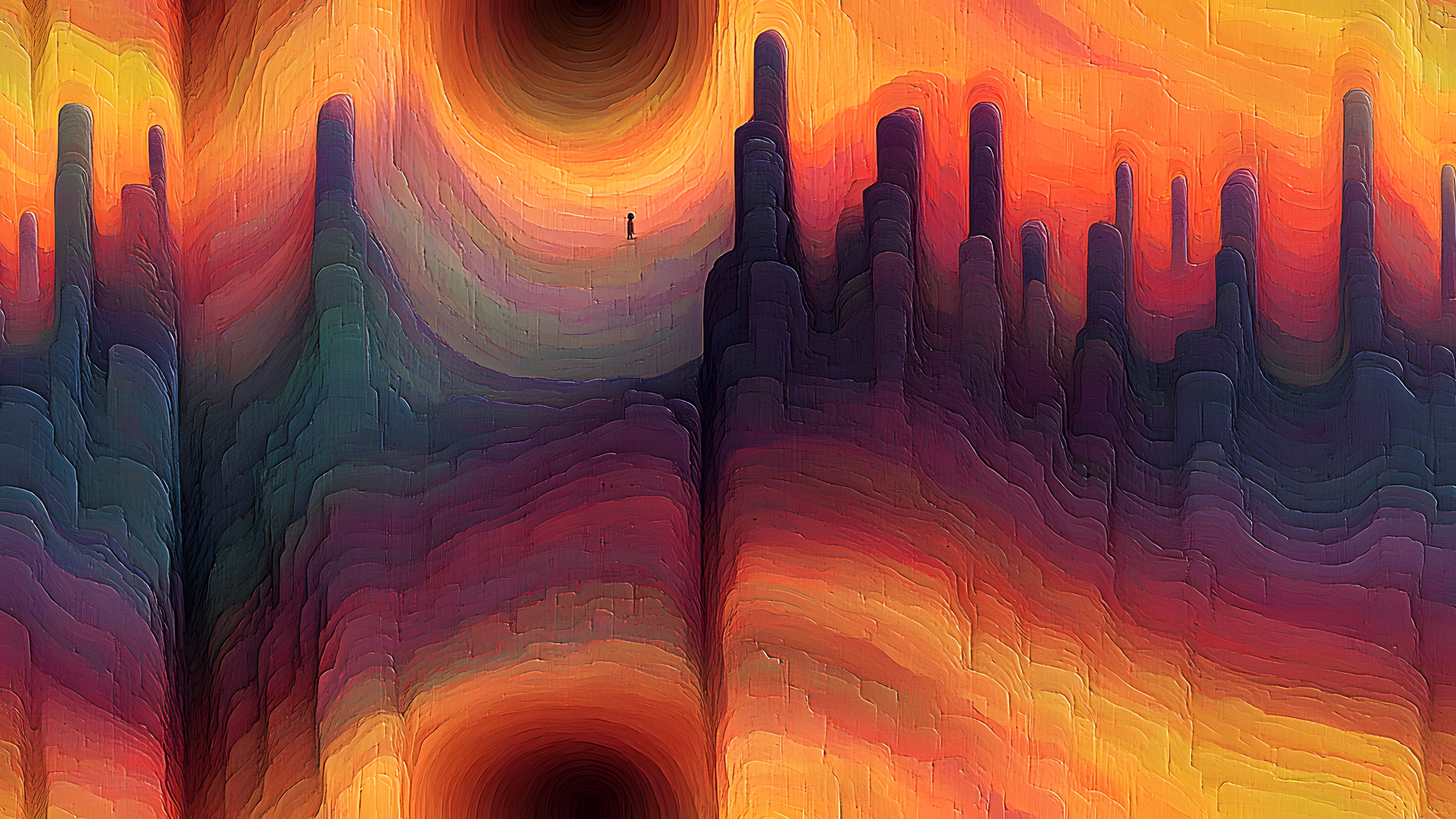 Orange, Red, Modern art, Graphics, Red sky at morning, Art Paint, Paint, Acrylic paint, Graphic design, Fractal art, Still life photography, Dawn