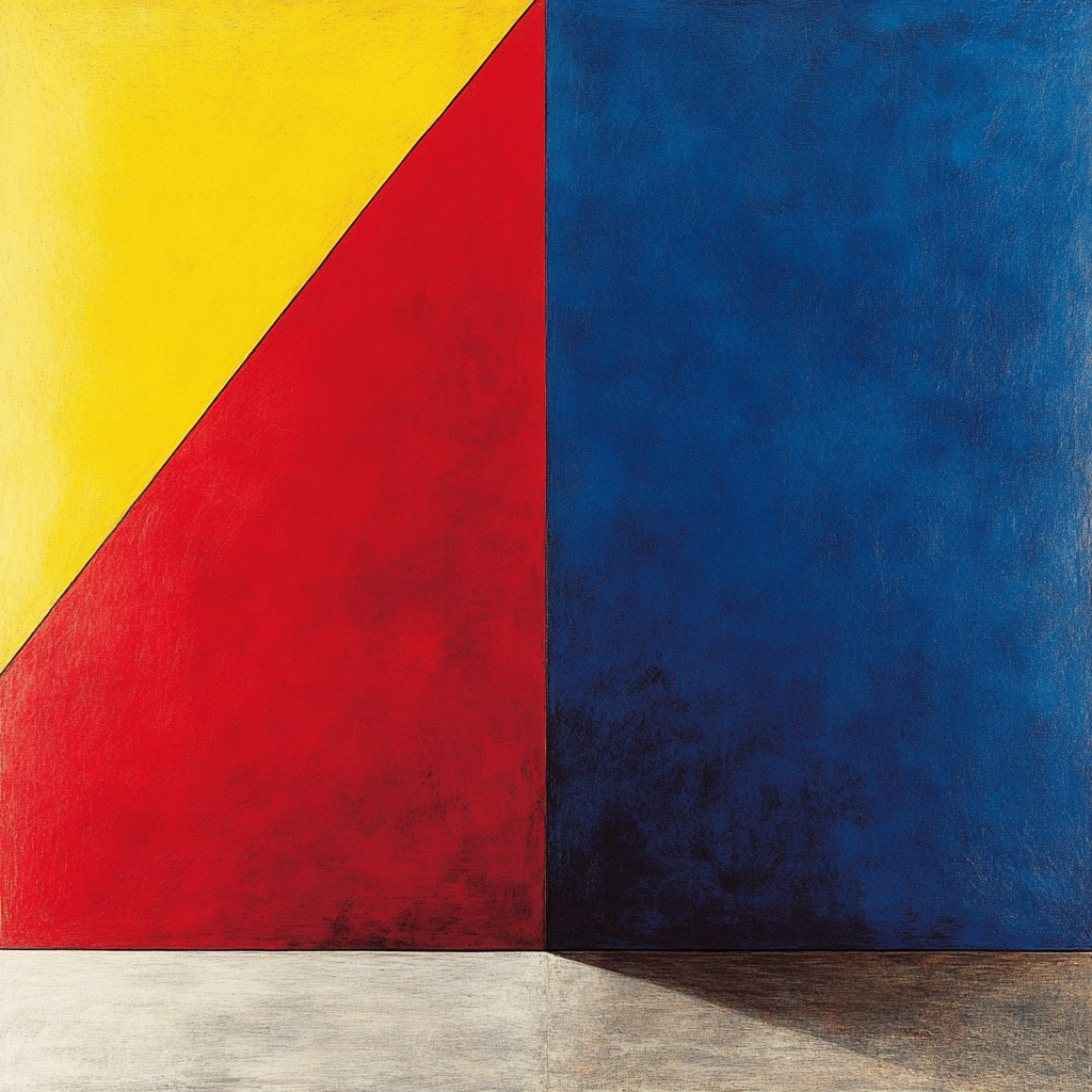 Red, Yellow, Orange, Modern art, Paint, Triangle