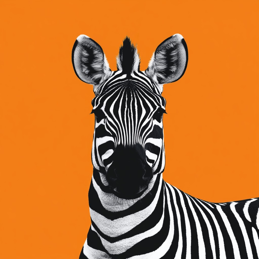 Zebra, Orange, Terrestrial animal, Graphics, Graphic design