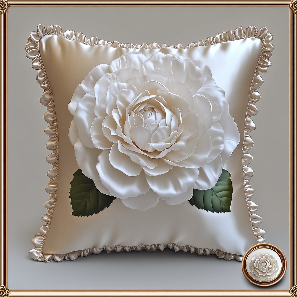 Flower, Petal, White, Cushion, Pink, Throw pillow, Pillow, Cut flowers, Natural material, Creative arts, Rose family, Rose, Artificial flower, Design, Wedding Ceremony Supply, Floral design, Linens, Still life photography, Garden roses