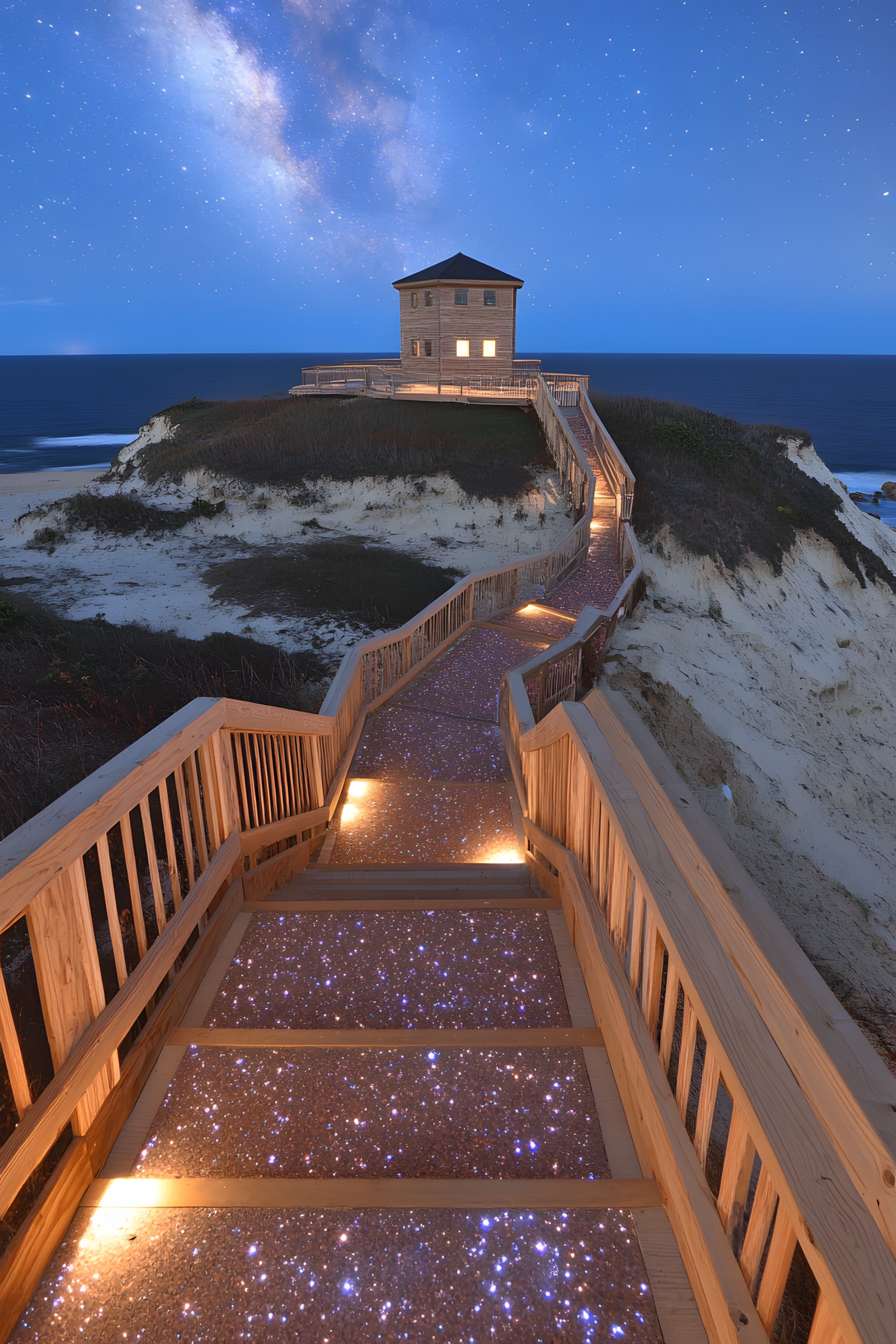 Horizon, Dusk, Evening, Stairs, Walkway, Winter, Sunrise, Sunset, Plank, Boardwalk, Handrail