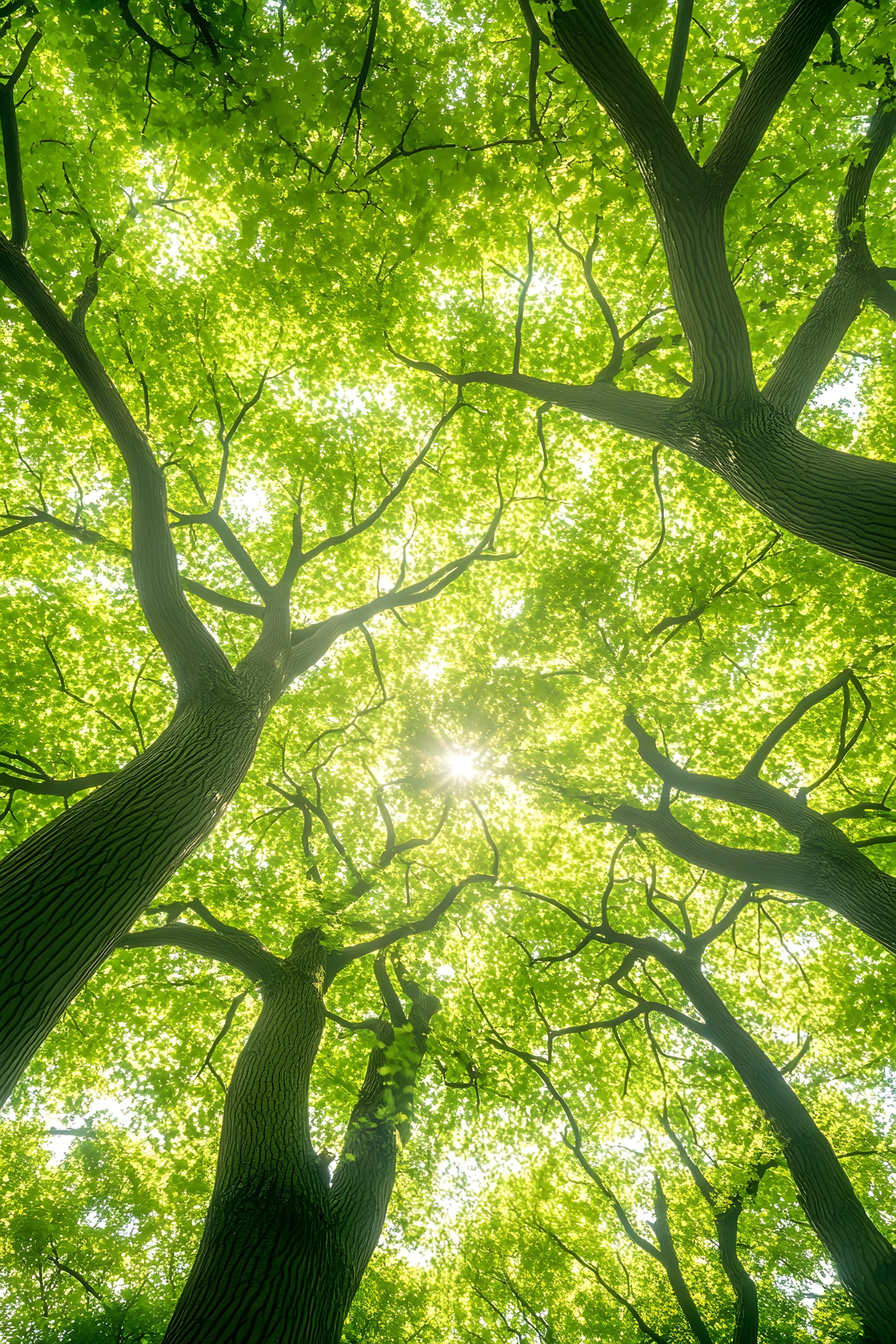 Green, Daytime, Leaf, Nature, Branch, Yellow, Vegetation, Forest, Sun, Trunk, Sunlight, Twig, Woody plant, Backlighting, Old-growth forest, Jungle, Lens flare, Woodland, Temperate broadleaf and mixed forest, Northern hardwood forest