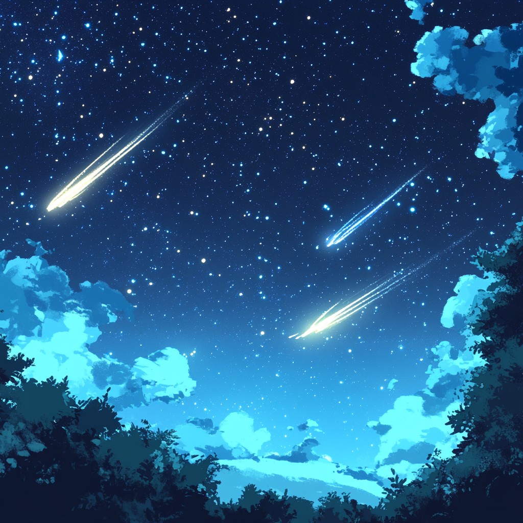 Astronomical object, Star, CG artwork, Cartoon, Night, Constellation, Animation, Outer space, Universe, Astronomy, Anime, Graphics, Fiction, Fictional character, Comet