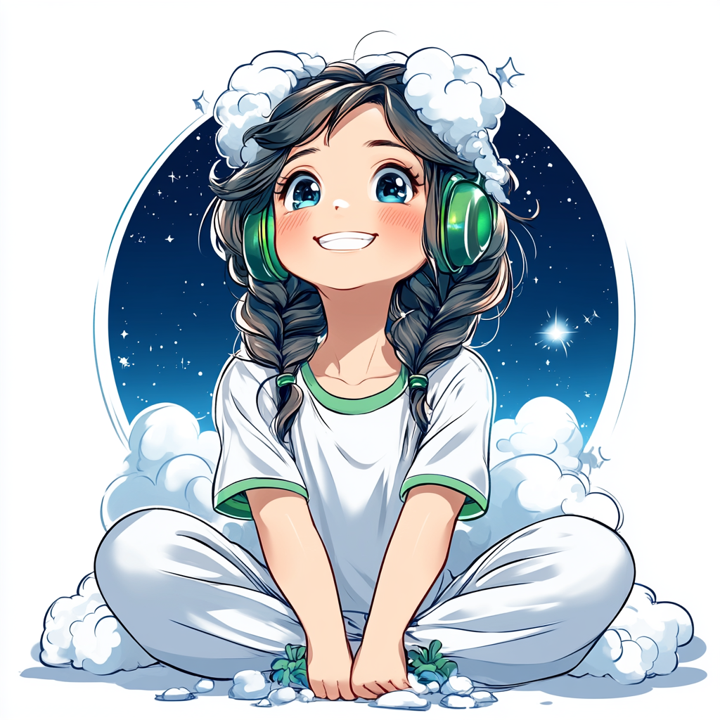 Facial expression, Cartoon, Happiness, Animation, Animated cartoon, Graphics, Fictional character, Headphones, Clip art, CG artwork, Anime, Child, Fiction, Graphic design