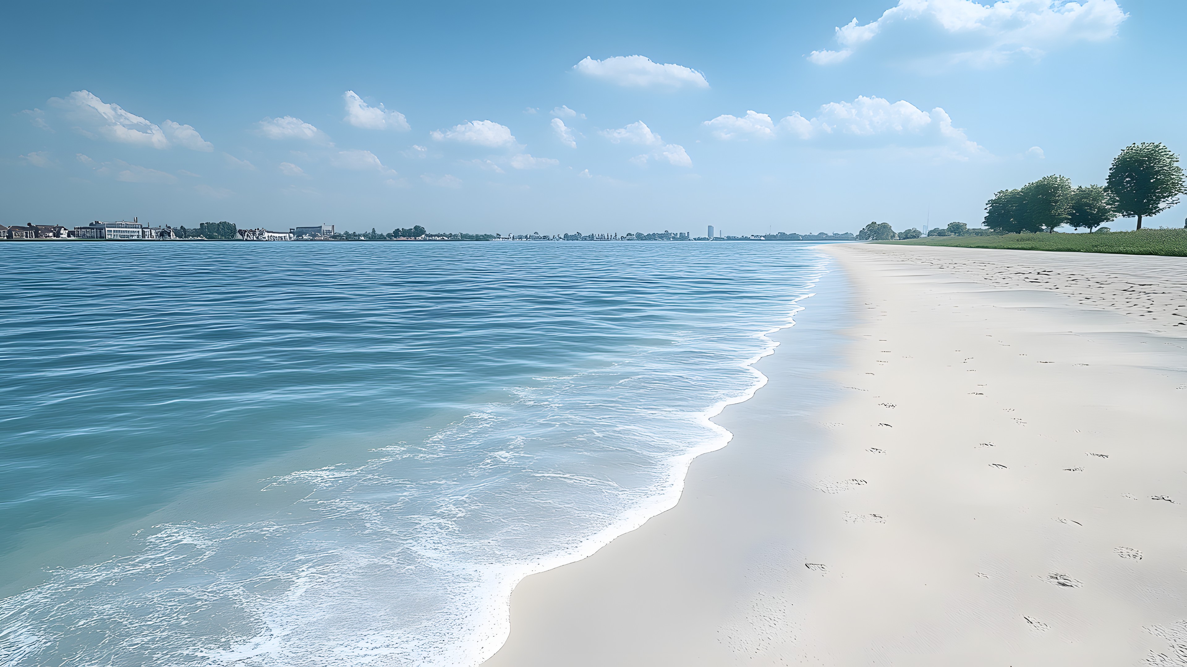 Sky, Blue, Water resources, Water, Daytime, Body of water, Horizon, Natural environment, Beach, Fluid, Sea, Coastal and oceanic landforms, Coast, Waterway, Liquid, Cloud, Shore, Ocean, Sand, Wind wave