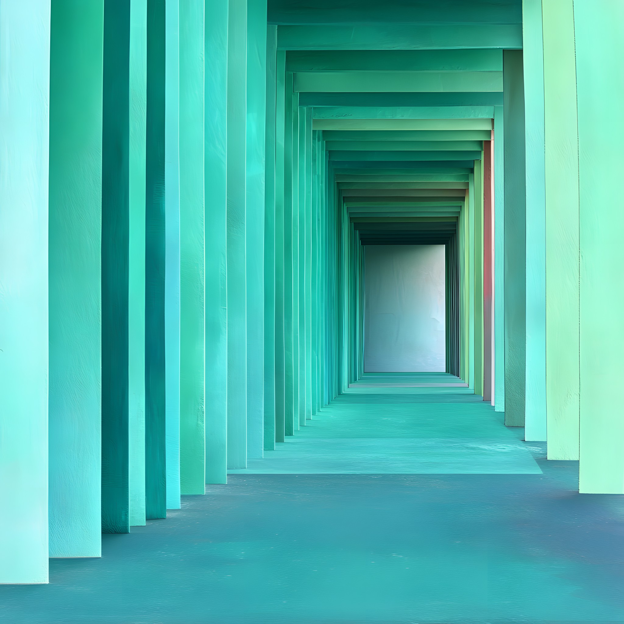 Blue, Composite material, Symmetry, Column, Design, Shadow