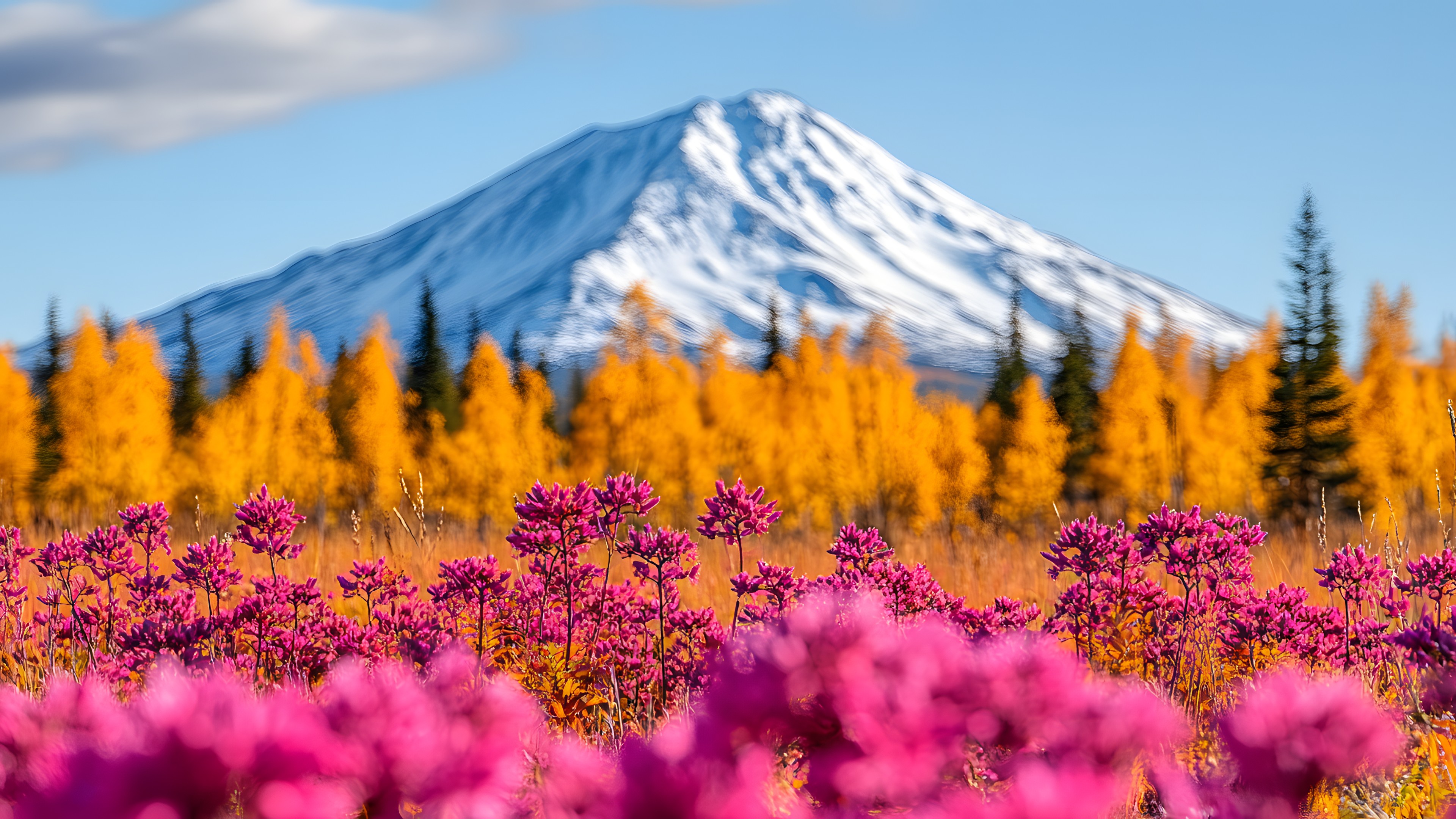 Nature, Natural landscape, Yellow, Landscape, Wilderness, Autumn, Larch, Forest, Mountain range, Temperate broadleaf and mixed forest, Spruce-fir forests, Valley, Ridge, Northern hardwood forest, Glacial landform, Conifers, Summit, Wildflower, Pine family, Winter