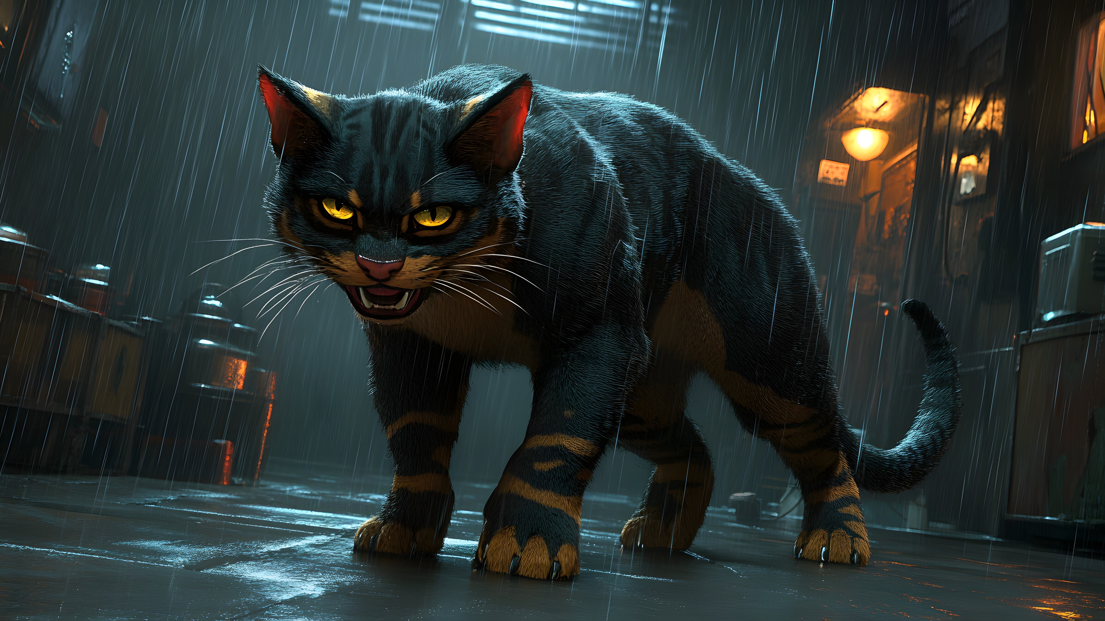 Felidae, Cat, Carnivores, Fictional character, Snout, Felinae, Game, Animation, Video Game Software, Whiskers, Fur, PC game, Digital compositing, CG artwork, Action-adventure game, Fang, Animated cartoon, Adventure game