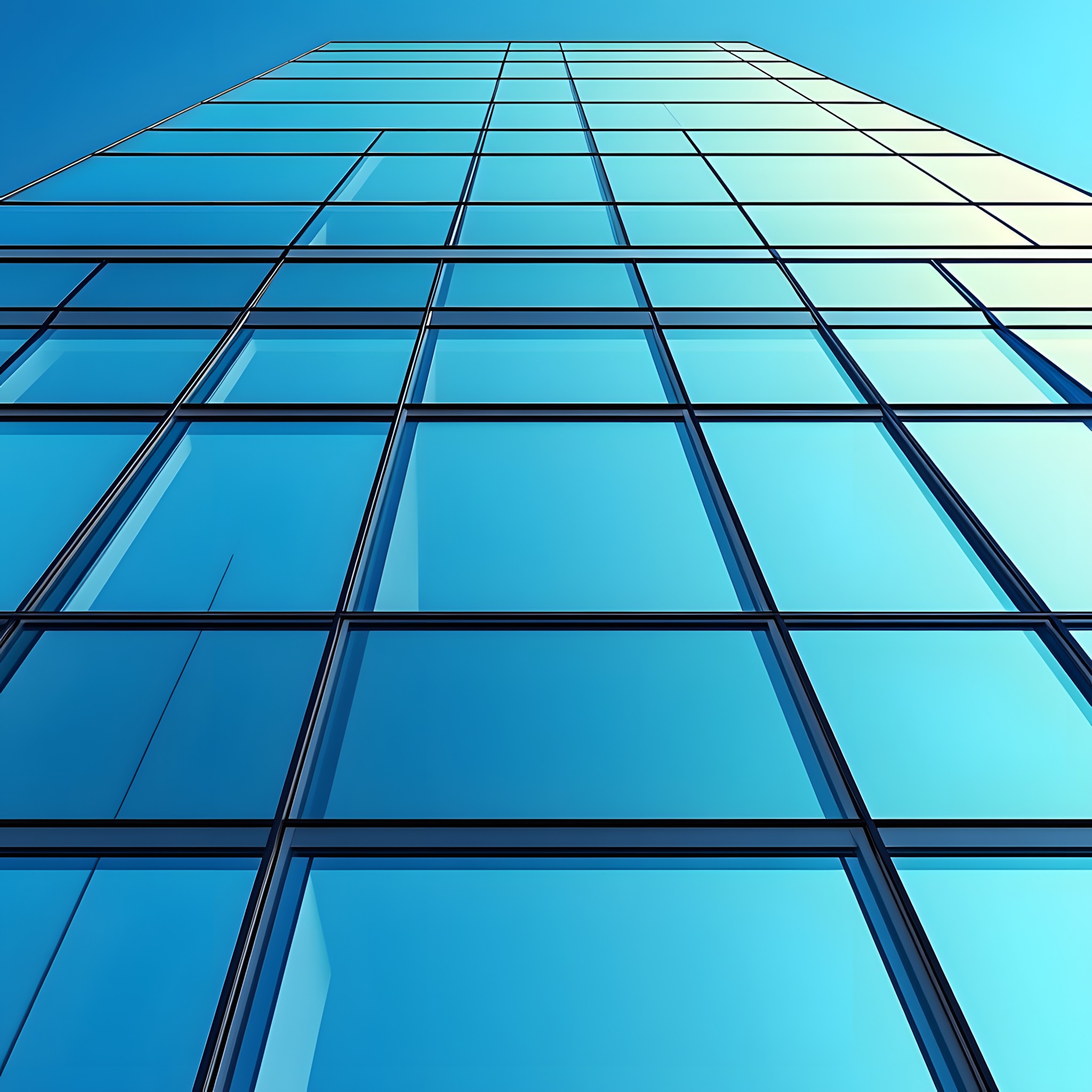 Blue, Glass, Commercial building, High-rise building, Skyscraper, Reflection, Engineering, Symmetry, Headquarters, Daylighting