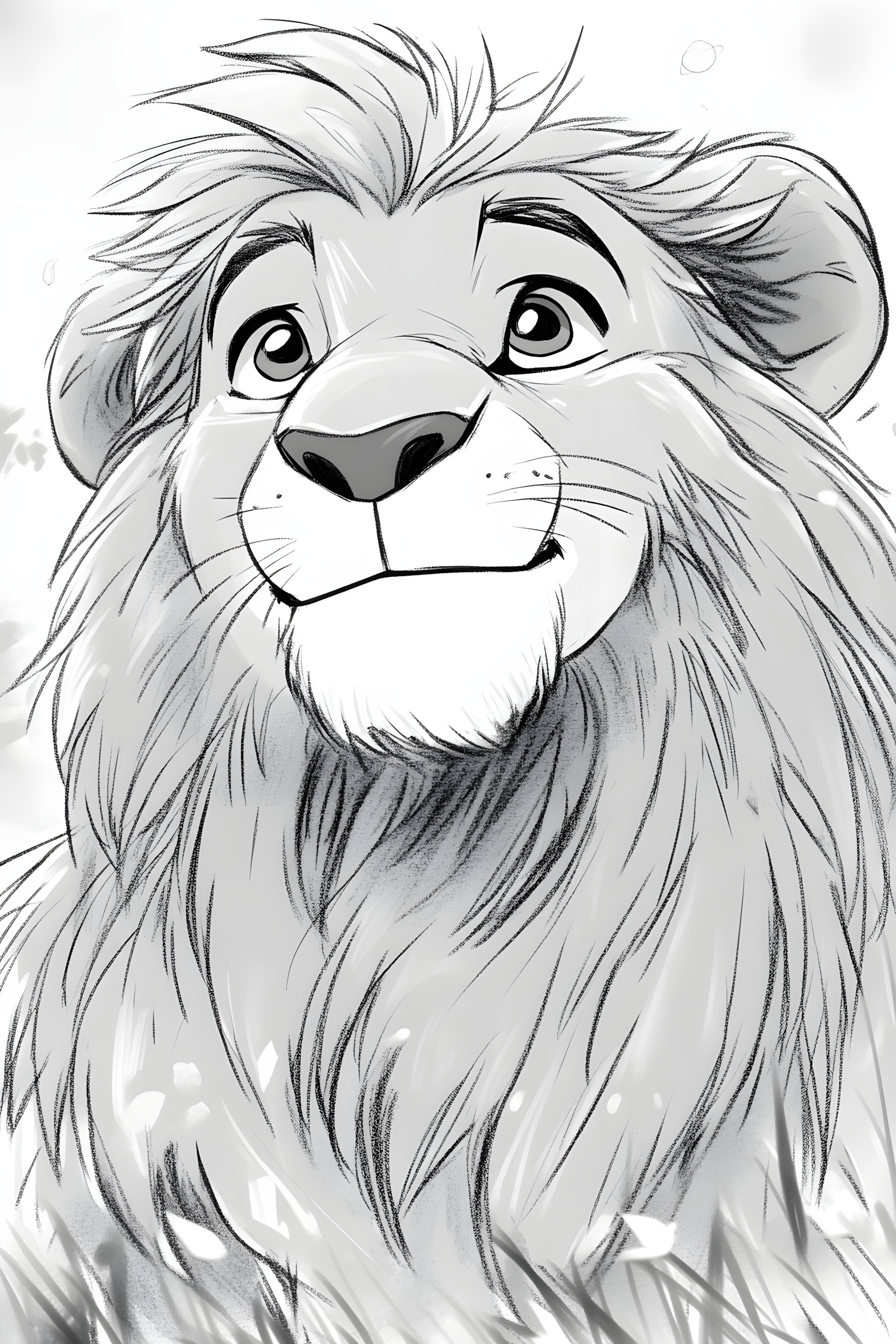 White, Vertebrate, Facial expression, Snout, Line art, Lion, Cartoon, Whiskers, Terrestrial animal, Panthera, Coloring book, Felidae, Fictional character, Clip art, Graphics, Animated cartoon