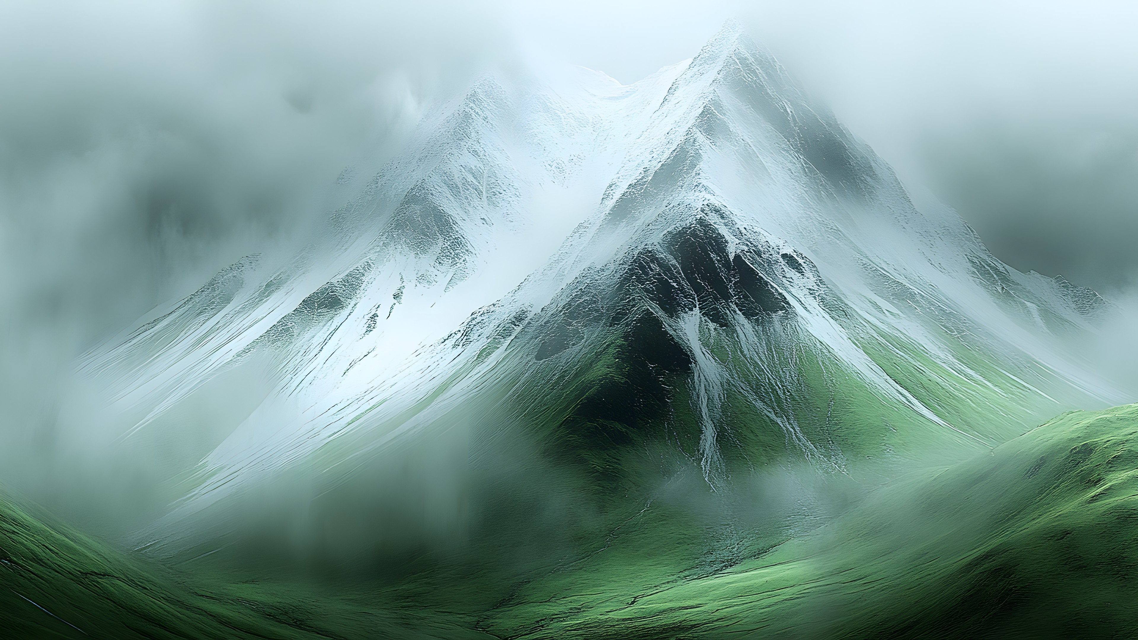 Mountainous landforms, Mountain, atmospheric phenomenon, Hill, Mountain range, Terrain, Glacial landform, Ridge, Fog, Alps, Hill station, geological phenomenon, Mist, Summit, Winter, Glacier, Valley, Snow, Arête, Massif