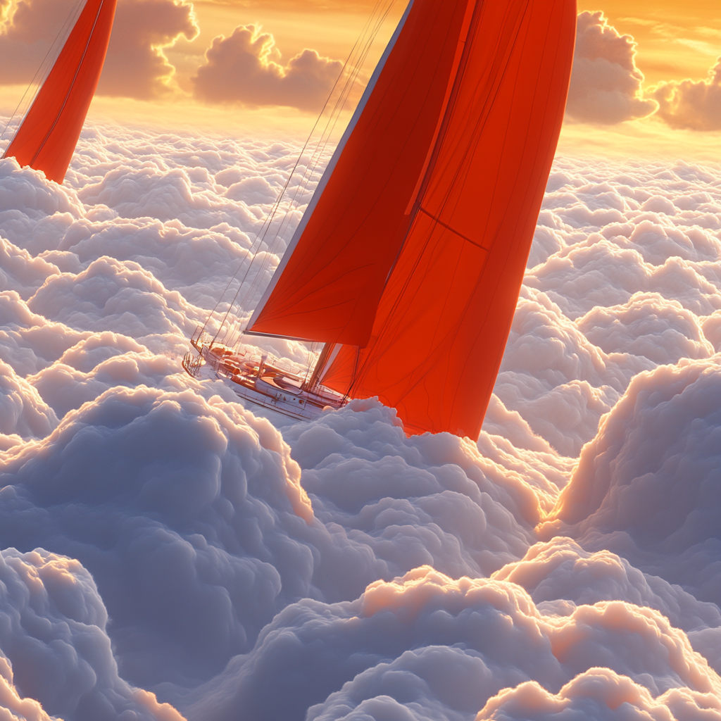 Red, Cloud, Orange, Sail, Sailboat, Afterglow, Sunset, geological phenomenon, Sunrise, Ocean, Red sky at morning, Meteorological phenomenon, Sailing, Dusk, Cumulus, Sailing, Mast, Evening, Wind, Boat