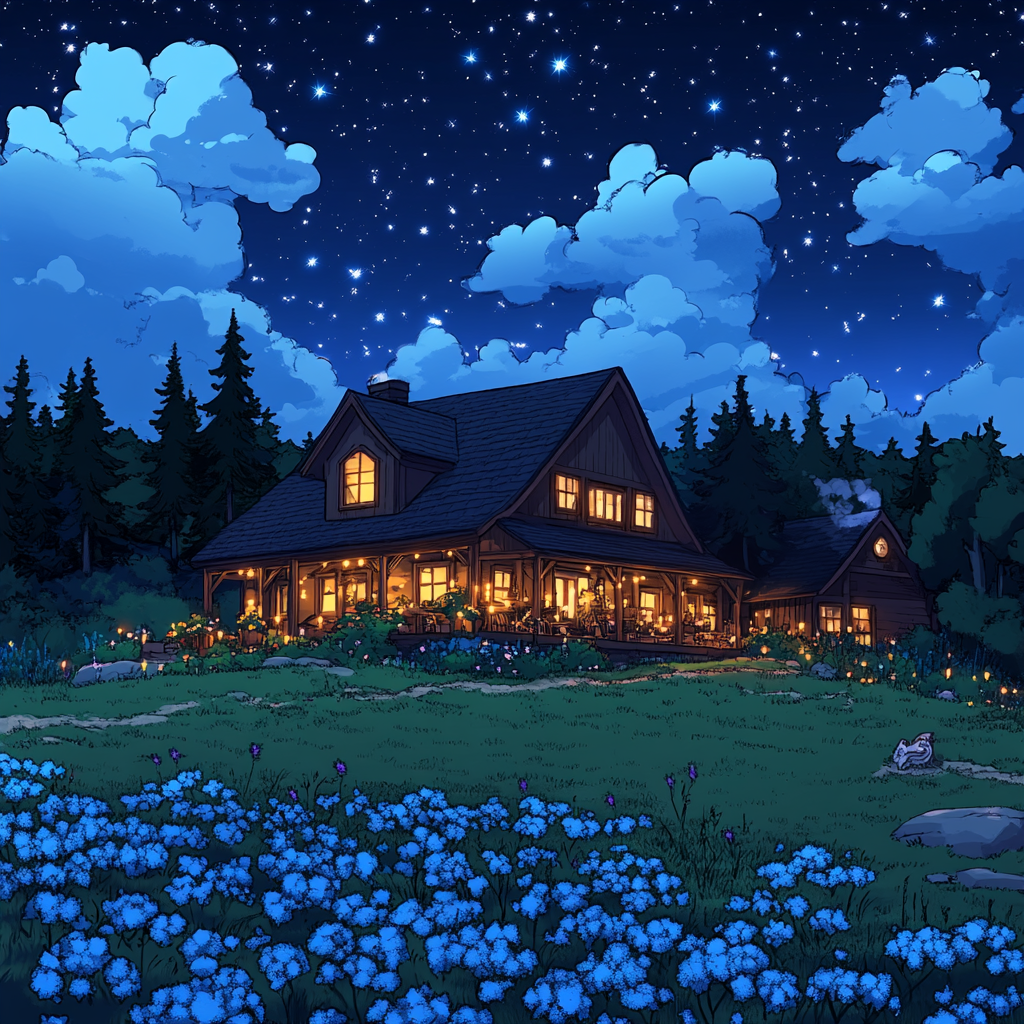 Night, Animation, Astronomical object, Evening, Moonlight, Star, Animated cartoon
