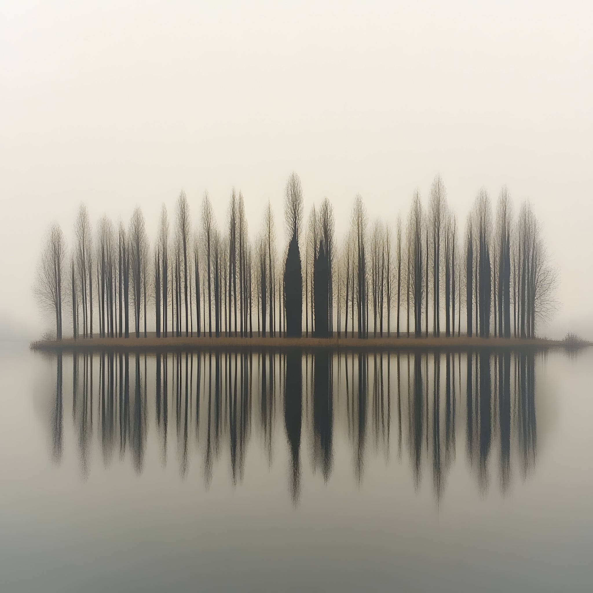 atmospheric phenomenon, Reflection, Reservoir, Mist, Symmetry, Fog, Lake District, Loch, Haze