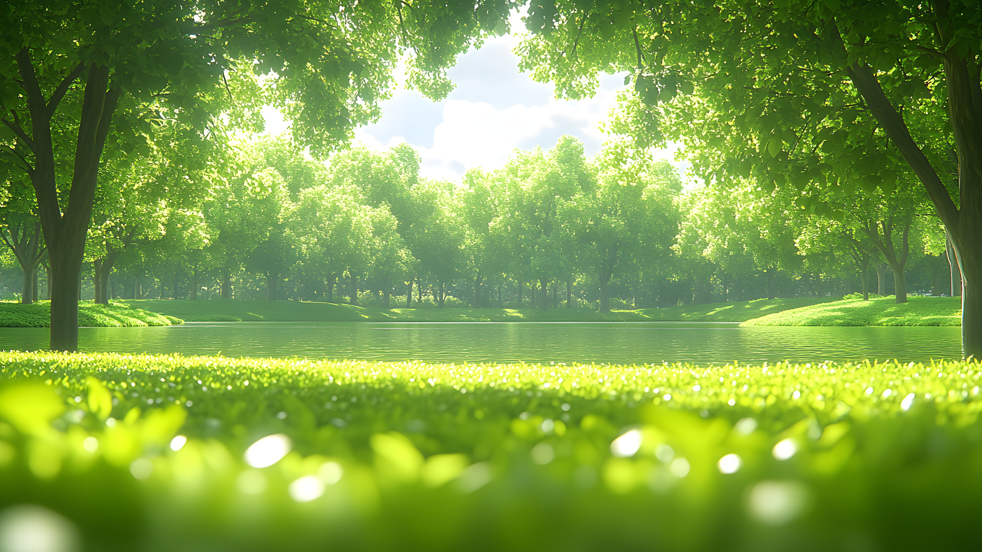 Green, Nature, Grass, Natural environment, Vegetation, Natural landscape, Landscape, Grassland, Spring, Grasses, Meadow, Sunlight, Woody plant, Lawn, Field, Garden, Plantation, Park, Agriculture, Wallpaper