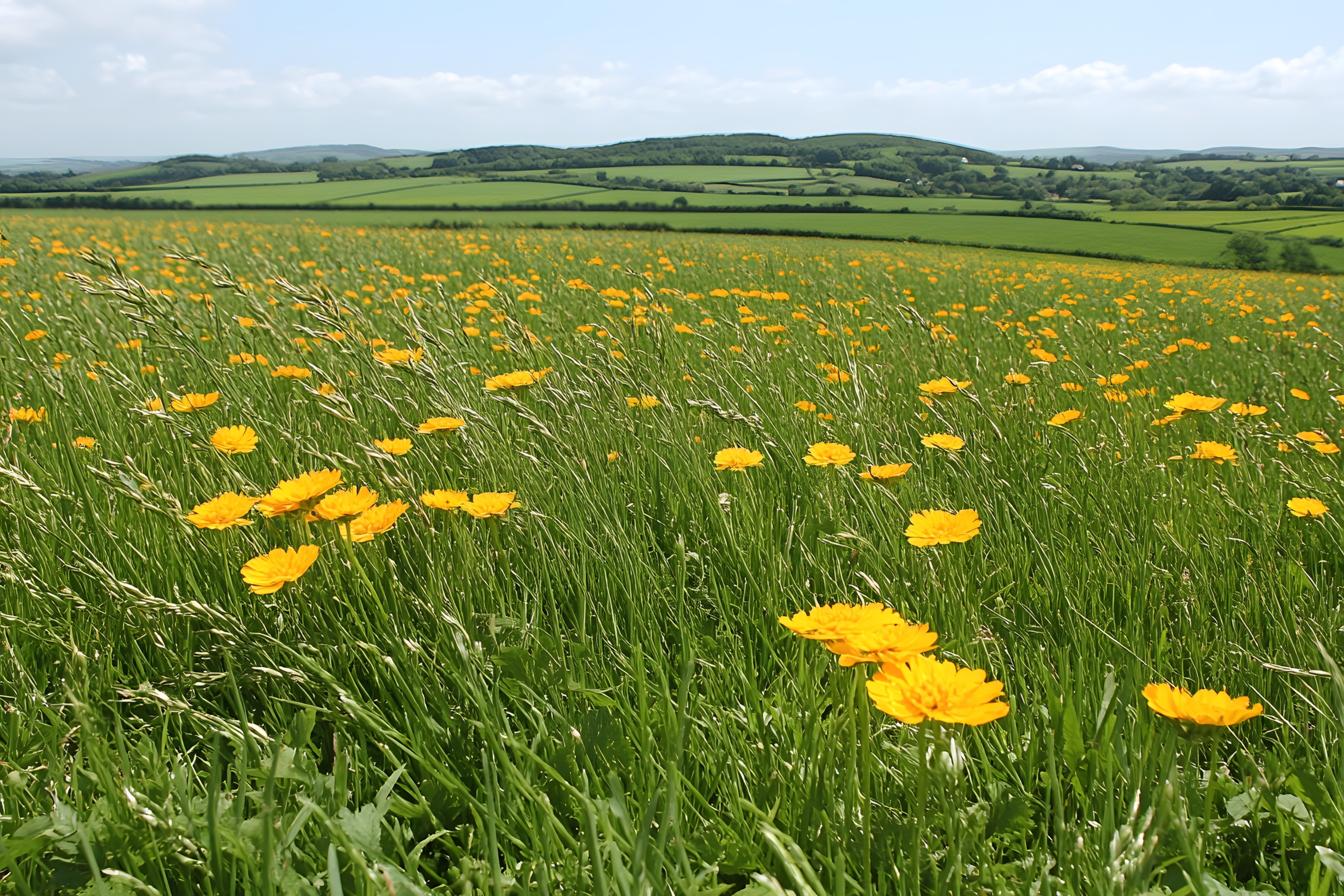 Flower, Yellow, Green, Plants, Grassland, Field, Petal, Meadow, Plain, Prairie, Grasses, Flowering plant, Wildflower, Spring, Agriculture, Herbaceous plant, Steppe, Pasture, Plantation, Forb