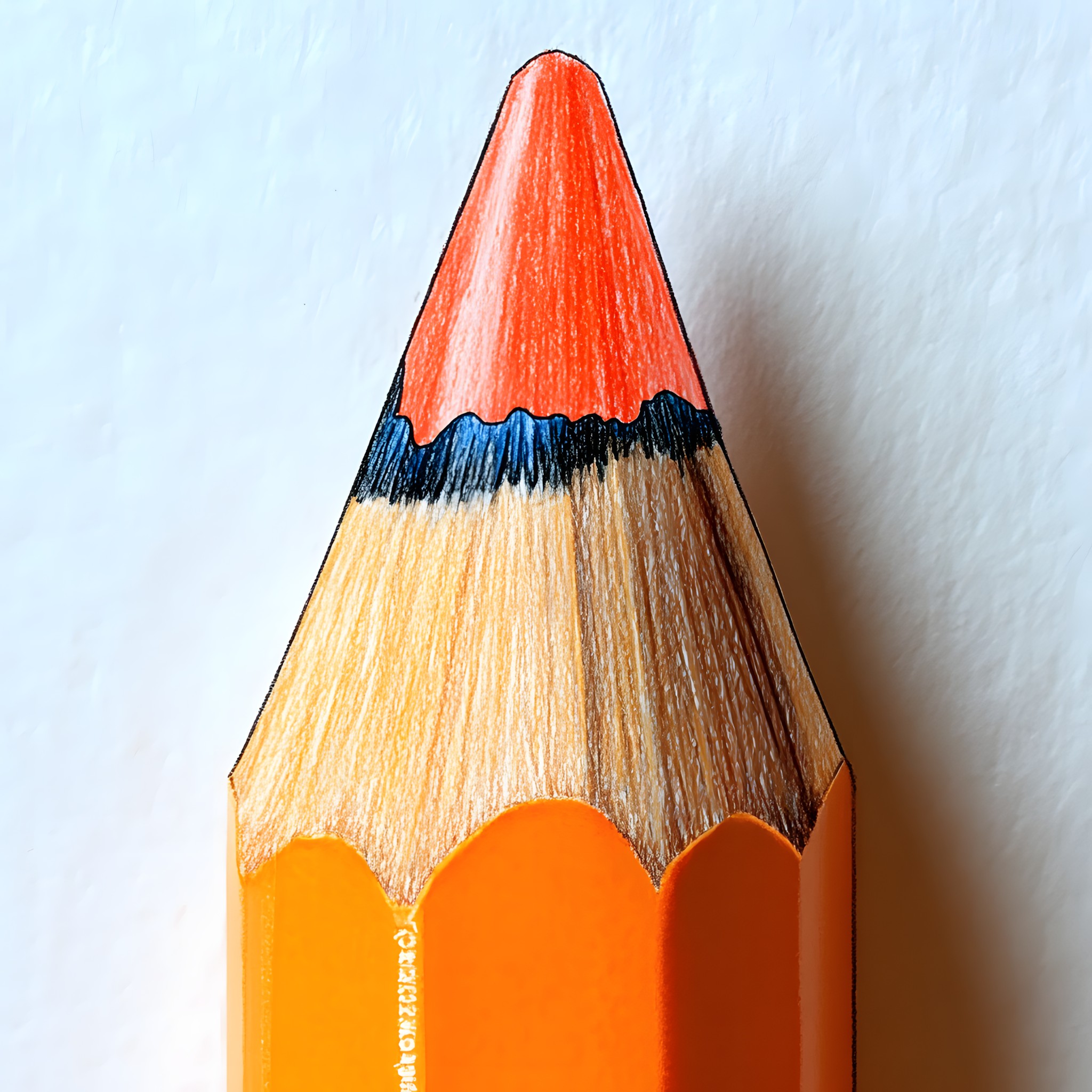 Pencil, Red, Orange, Writing implement, Office supplies, Stationery, Close-up, Office Instrument, Macro photography, Paint, Still life photography, Graphite