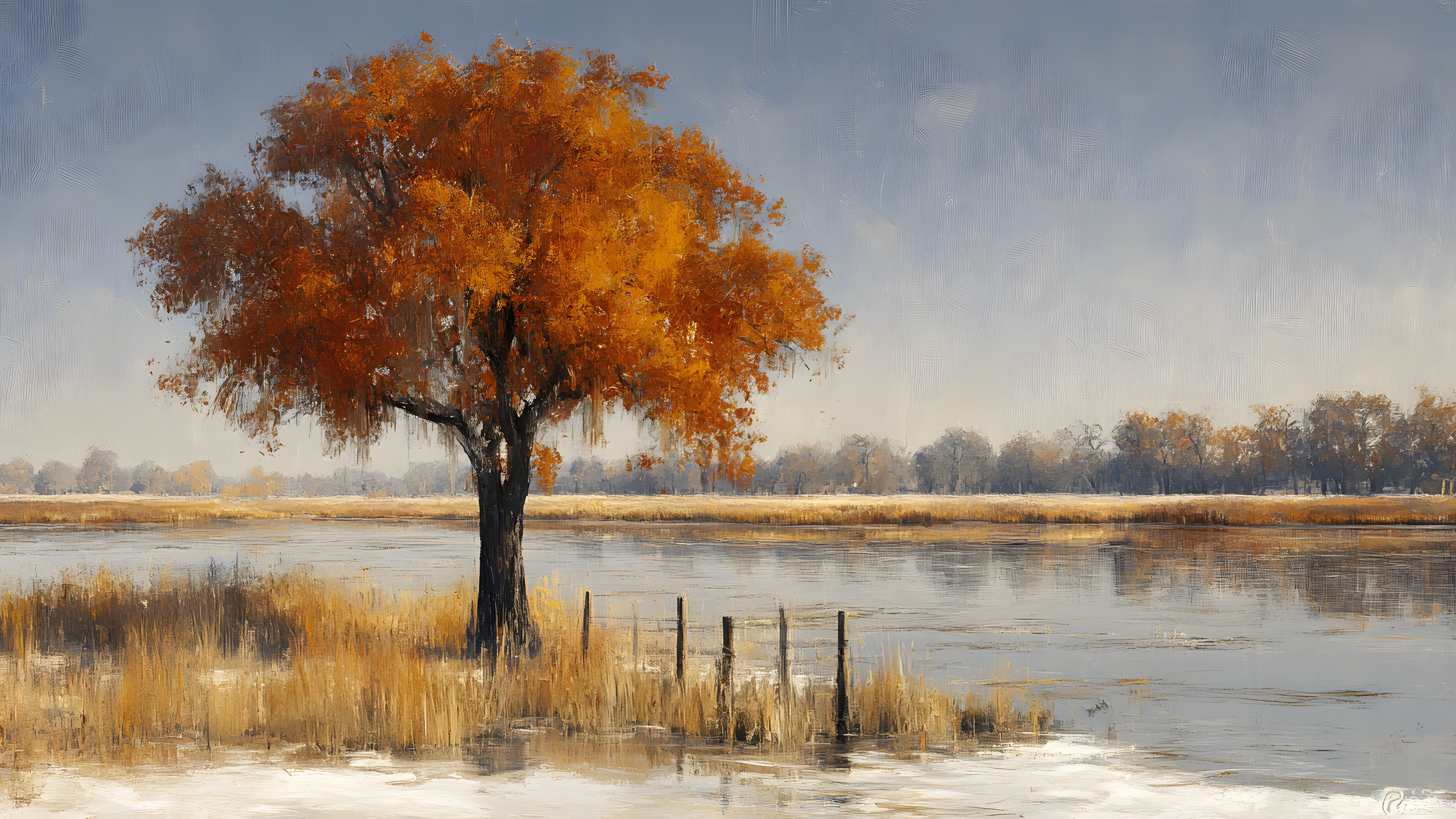 Natural landscape, Bank, Wetland, Reflection, Trunk, River, Fluvial landforms of streams, Morning, Marsh, Floodplain, Lacustrine plain, Bayou, Reservoir, Bog, Pond, Autumn, Savanna, Freshwater marsh, Swamp, Loch