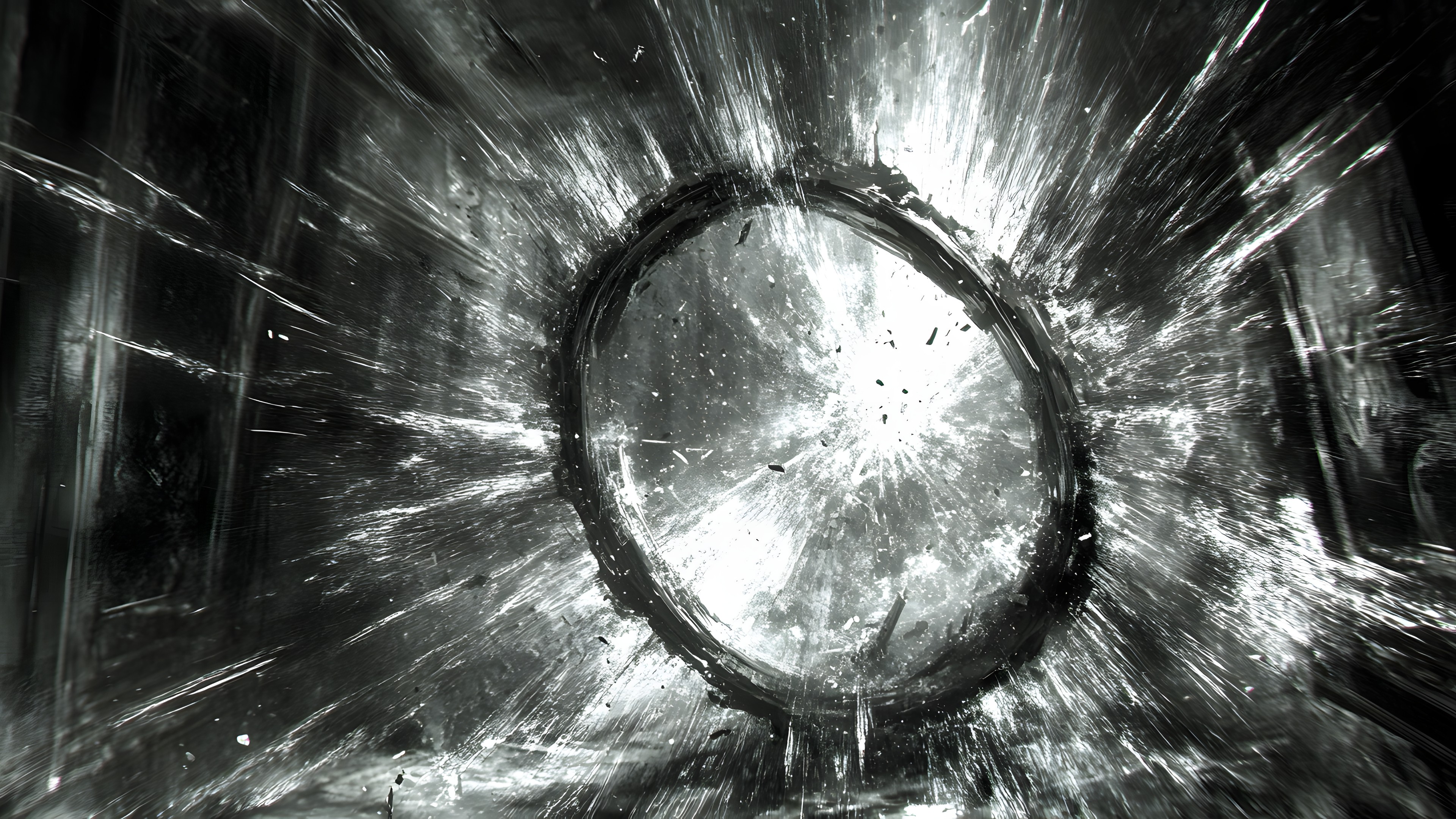 Eye, Plant, Automotive tire, Flash photography, Human body, Tree, Water, Eyelash, Art, Circle, Automotive wheel system, Spoke, Snout, Symmetry, Monochrome photography, Darkness, Pattern, Rim, Sky, Font