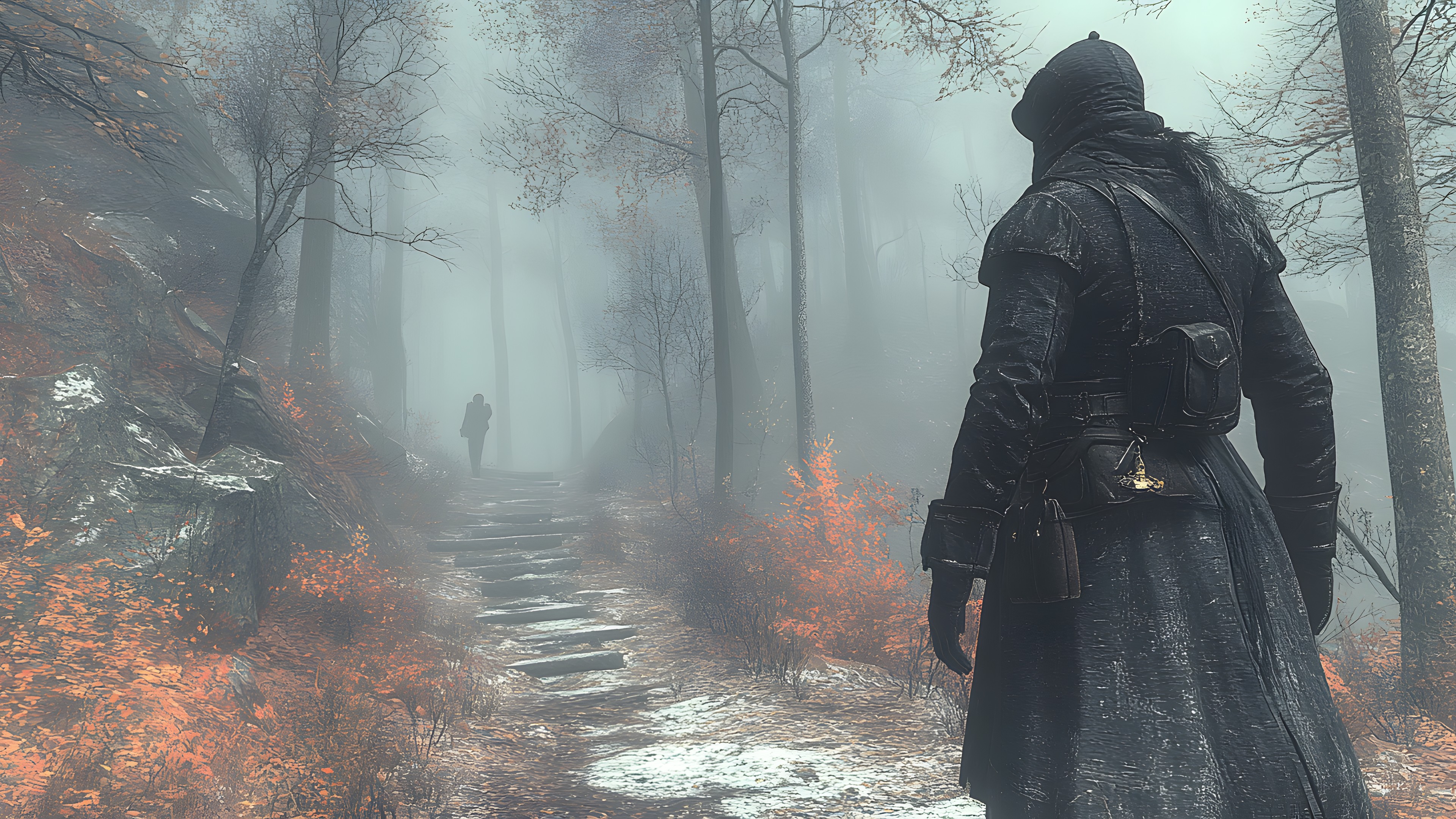 atmospheric phenomenon, Game, Mist, Haze, Armour, Fog, Action-adventure game, Action, CG artwork, PC game, Cloak, Winter, Film, Old-growth forest, Digital compositing, Fictional character, Video Game Software