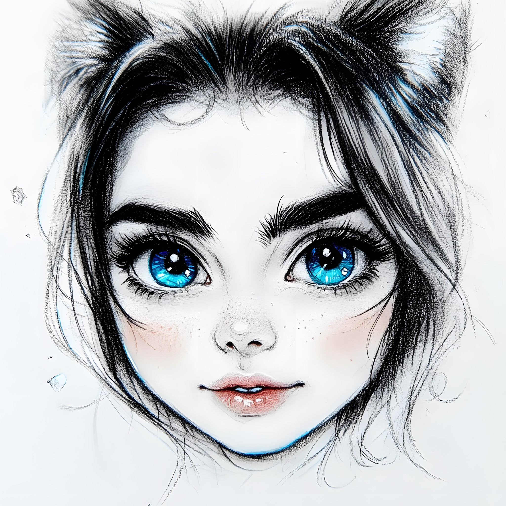 Eyebrow, Eyelash, Facial expression, Drawing, Cartoon, Illustration, Graphics, Sketch, No expression, Portrait, Watercolor painting, Line art, Paint, Eye liner, Animated cartoon, Cosmetics, Whiskers, Fashion illustration, Fictional character, Animation