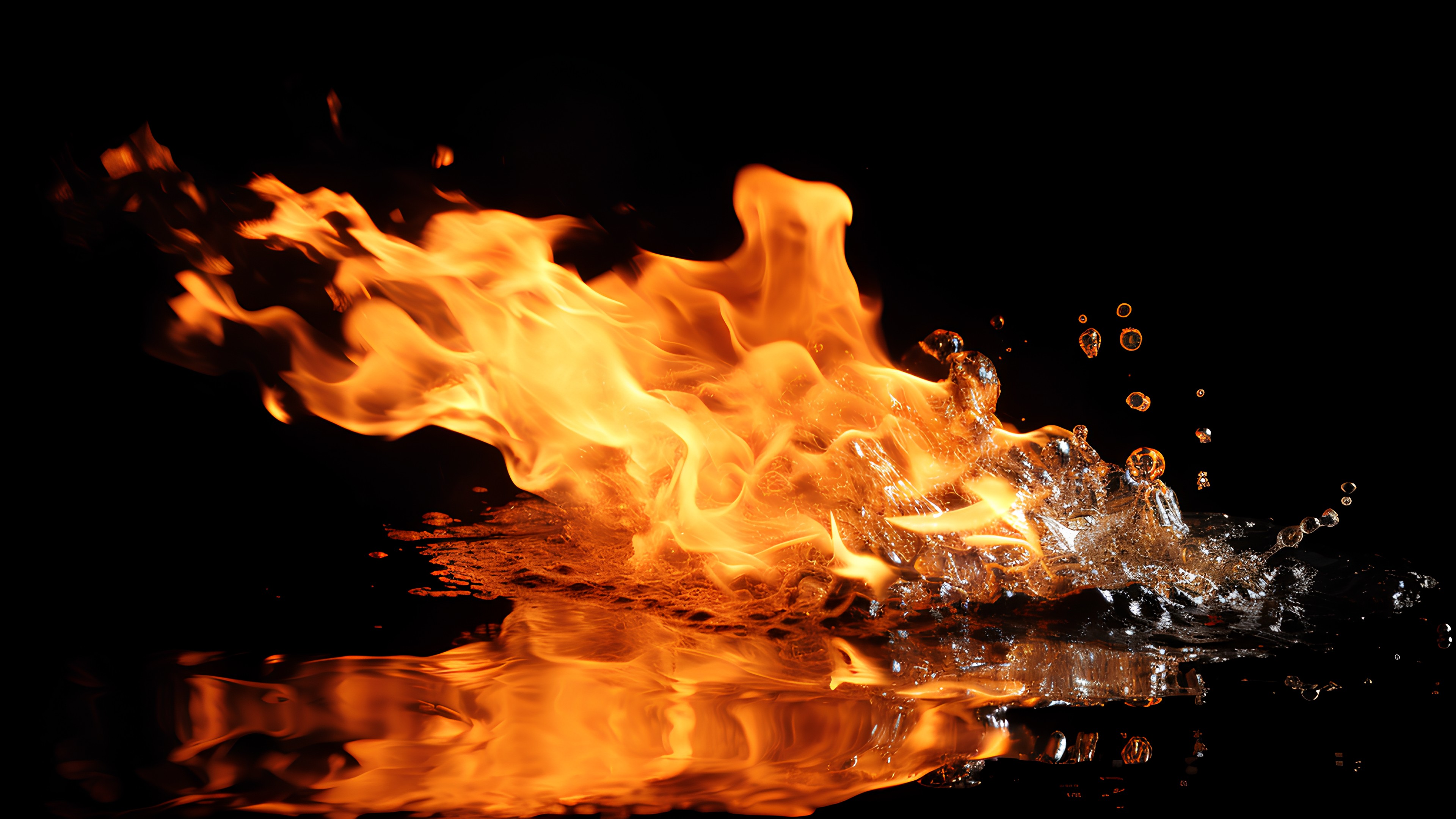 Water, Fire, Flame, Bonfire, Liquid, Gas, Heat, Event, Art, Darkness, Campfire