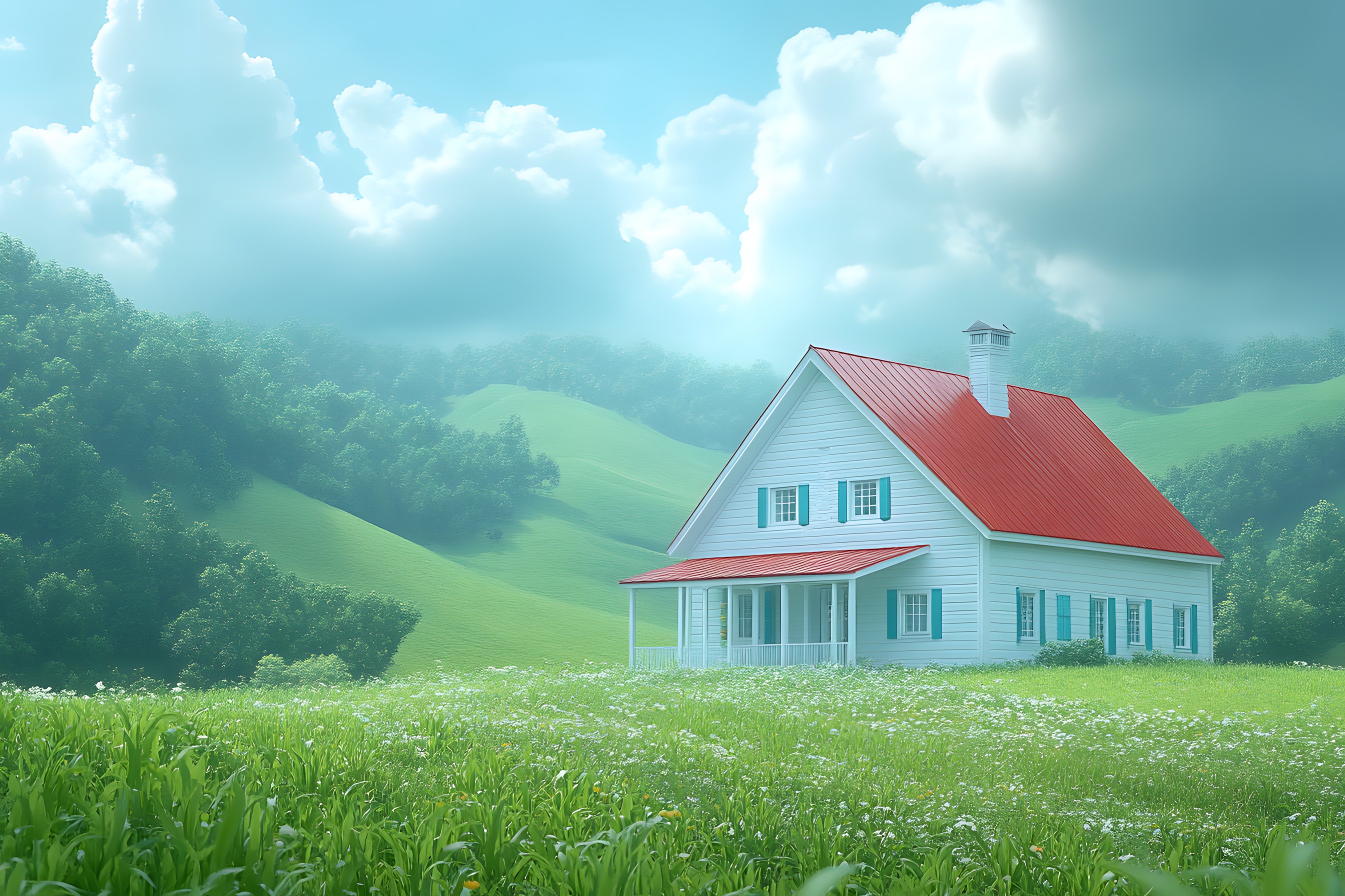 Grass, Green, Nature, House, Home, Cottage, Grassland, Land lot, Rural area, Roof, Field, Farmhouse, Meadow, Grasses, Lawn, Garden, Pasture, Prairie, Landscaping, Farm