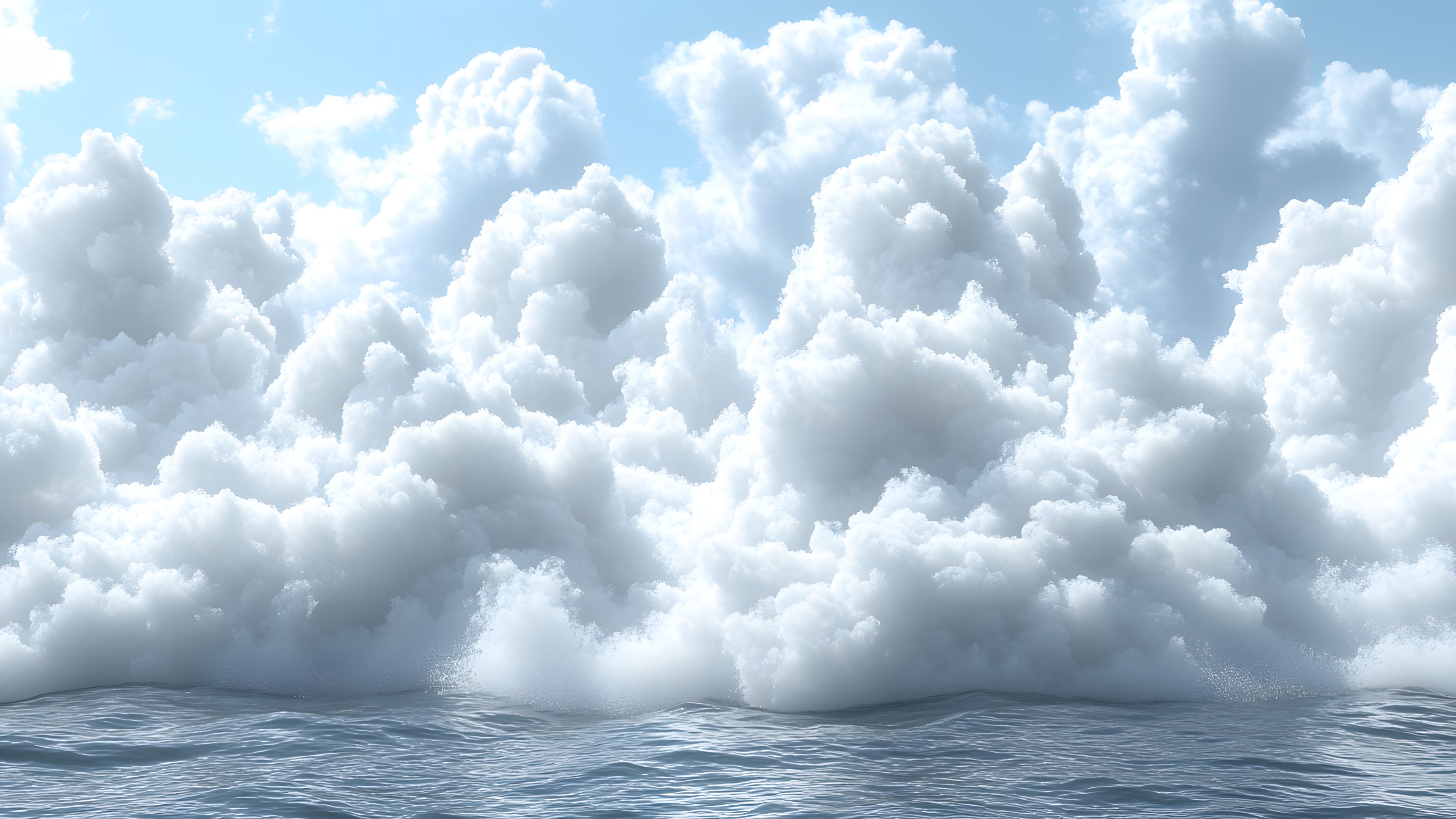 Blue, Cloud, Daytime, Cumulus, Fluid, Liquid, Sea, Ocean, Meteorological phenomenon, Wind wave, Wave, Wind