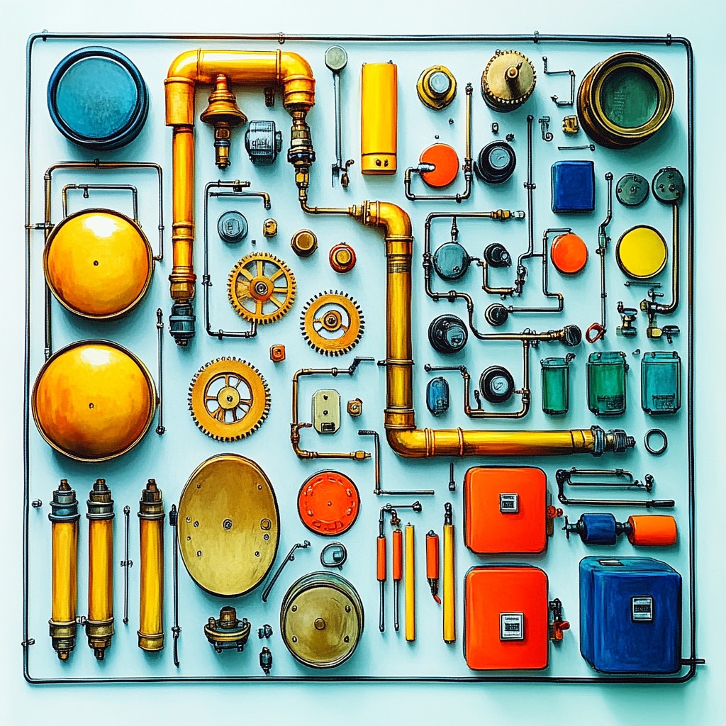 Orange, Machine, Pipe, Science, Household hardware, Cylinder