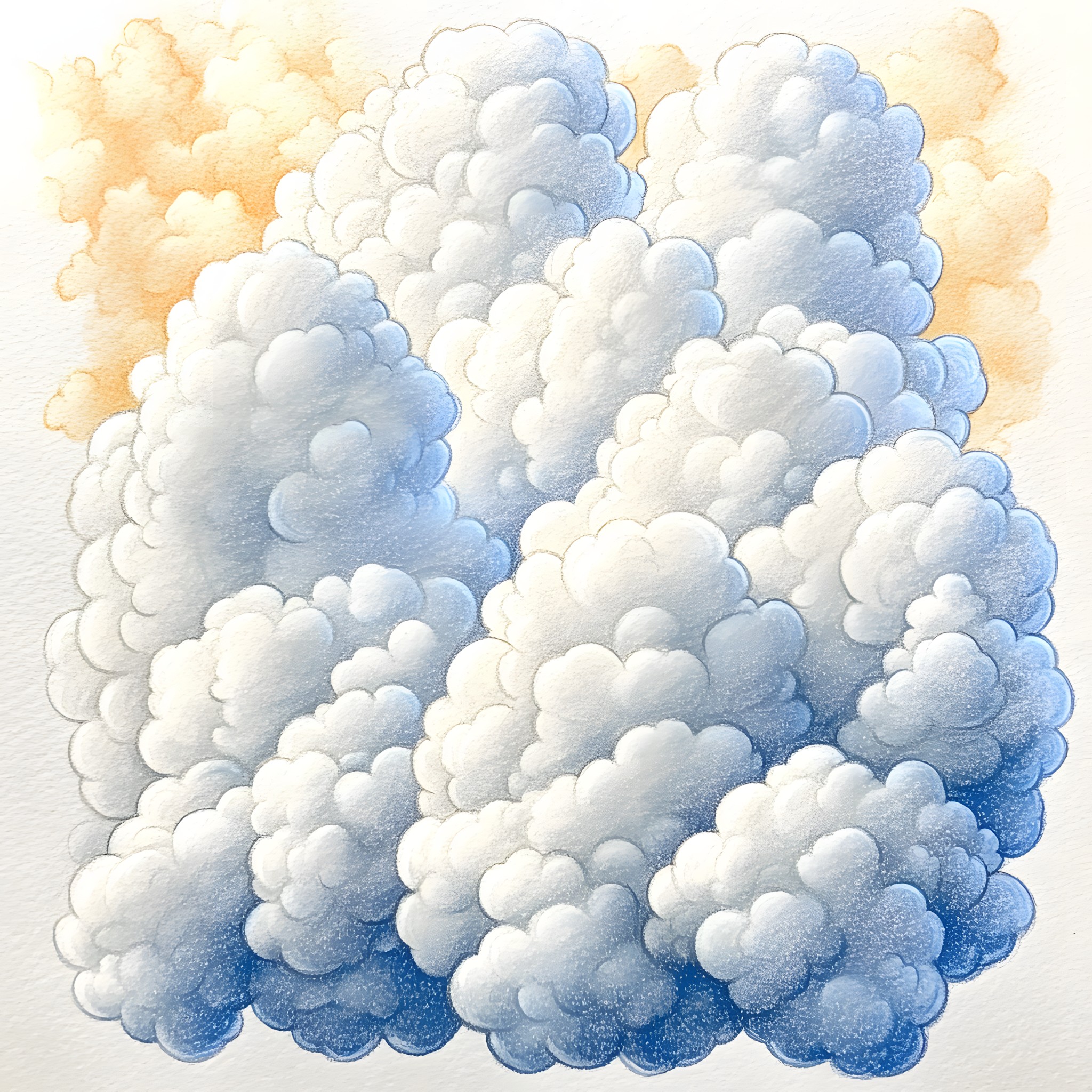 Blue, Watercolor painting, Cumulus, Paint, Meteorological phenomenon, Graphics, Art Paint, Modern art