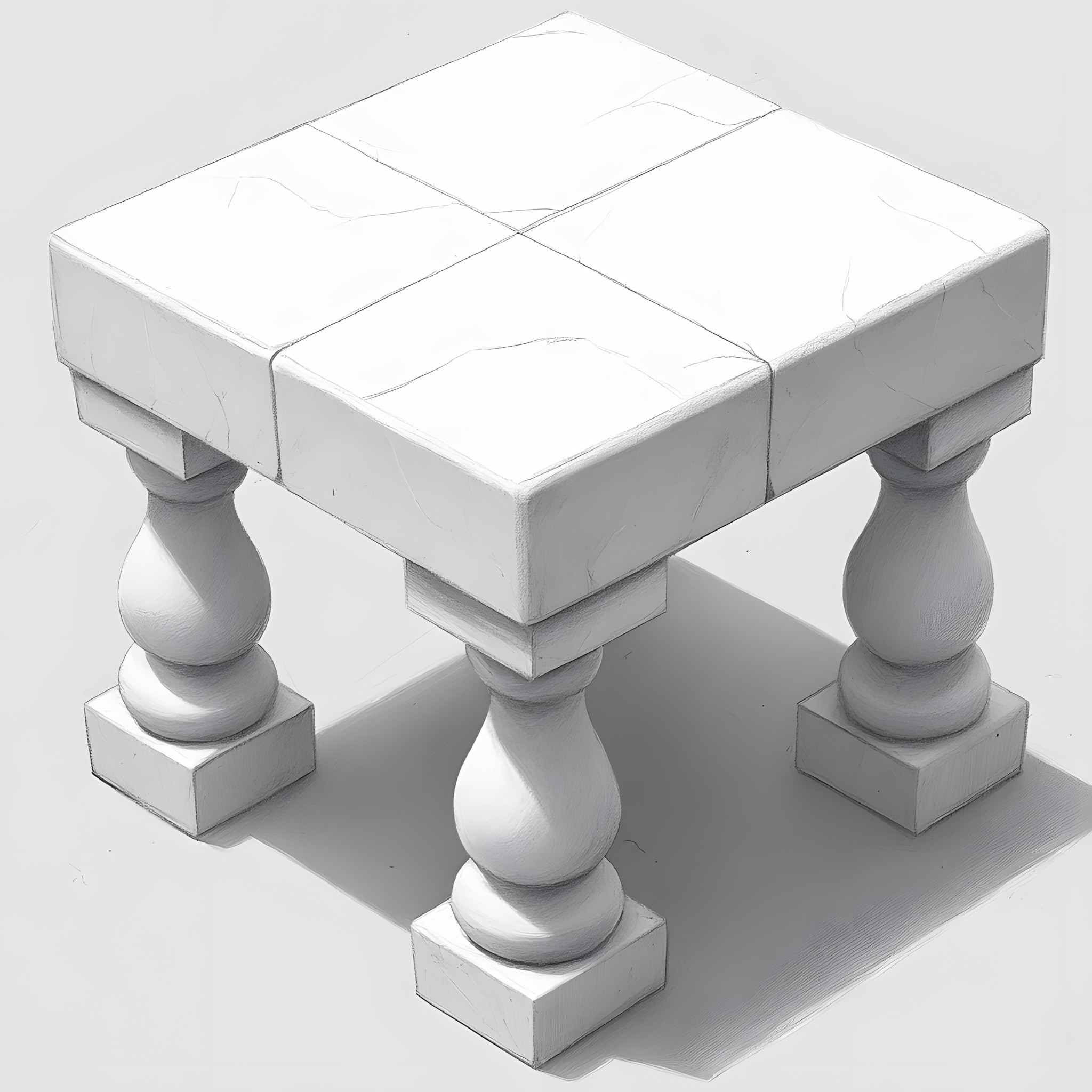 Grey, Natural material, Symmetry, Marble, Stool, Pedestal