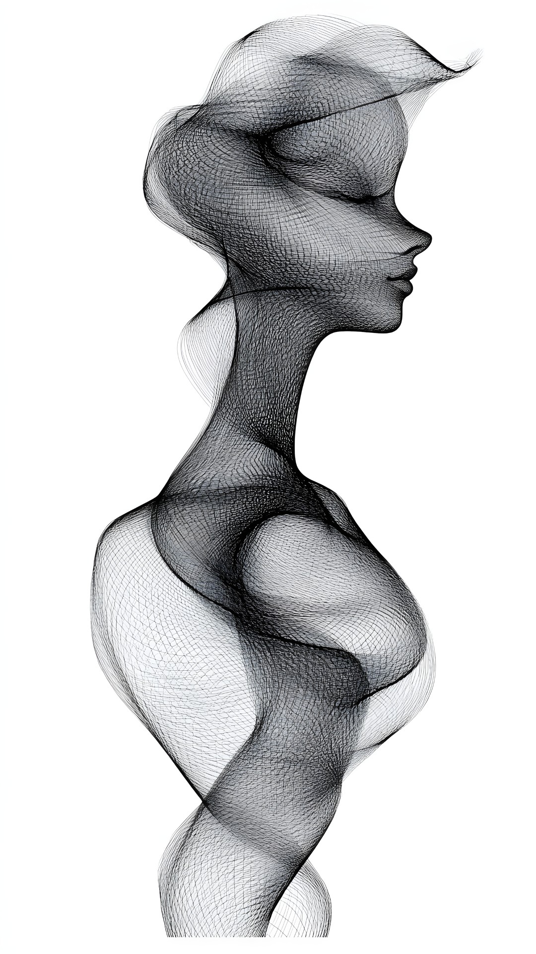 White, Art, Black, Drawing, Black and white, Sketch, Line art, Graphics, Smoke, Fashion illustration, Art Model