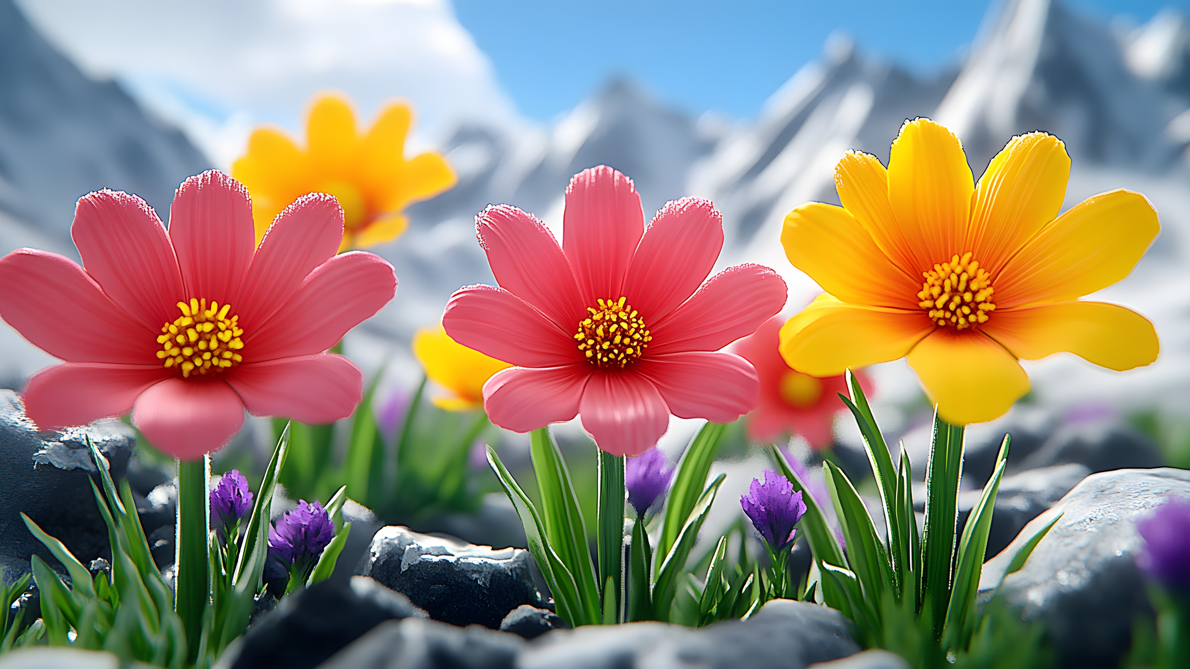Flower, Petal, Plants, Yellow, Pink, Flowering plant, Spring, Herbaceous plant, Wildflower, Tulip, Perennial plant, Floral design, Floristry