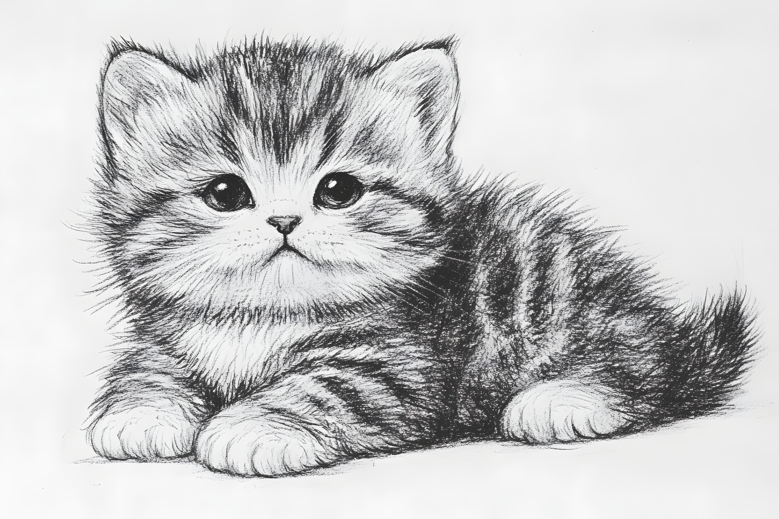 Cat, White, Vertebrate, Felidae, Whiskers, Facial expression, Felinae, Snout, Carnivores, Kitten, Terrestrial animal, Fur, Domestic short-haired cat, Line art, Graphics