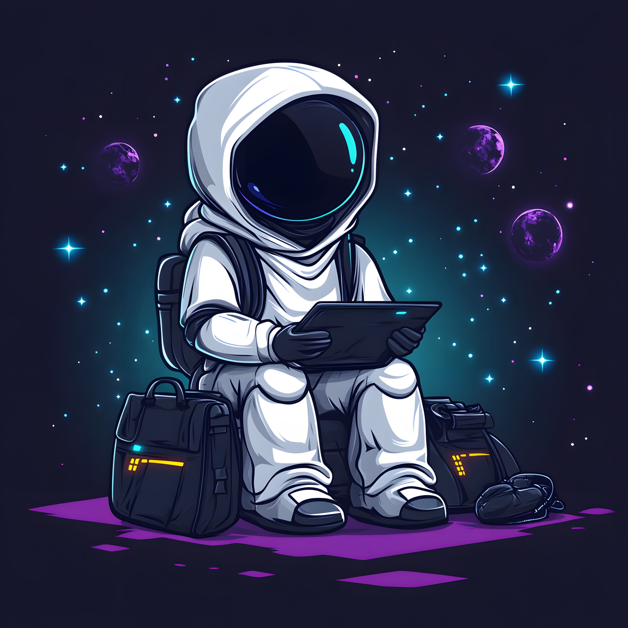 Astronaut, Astronomical object, Outer space, Animation, Night, Universe, Fictional character, Astronomy, Graphics, Fiction, Robot, Science, Suit actor, Animated cartoon, Star, Graphic design