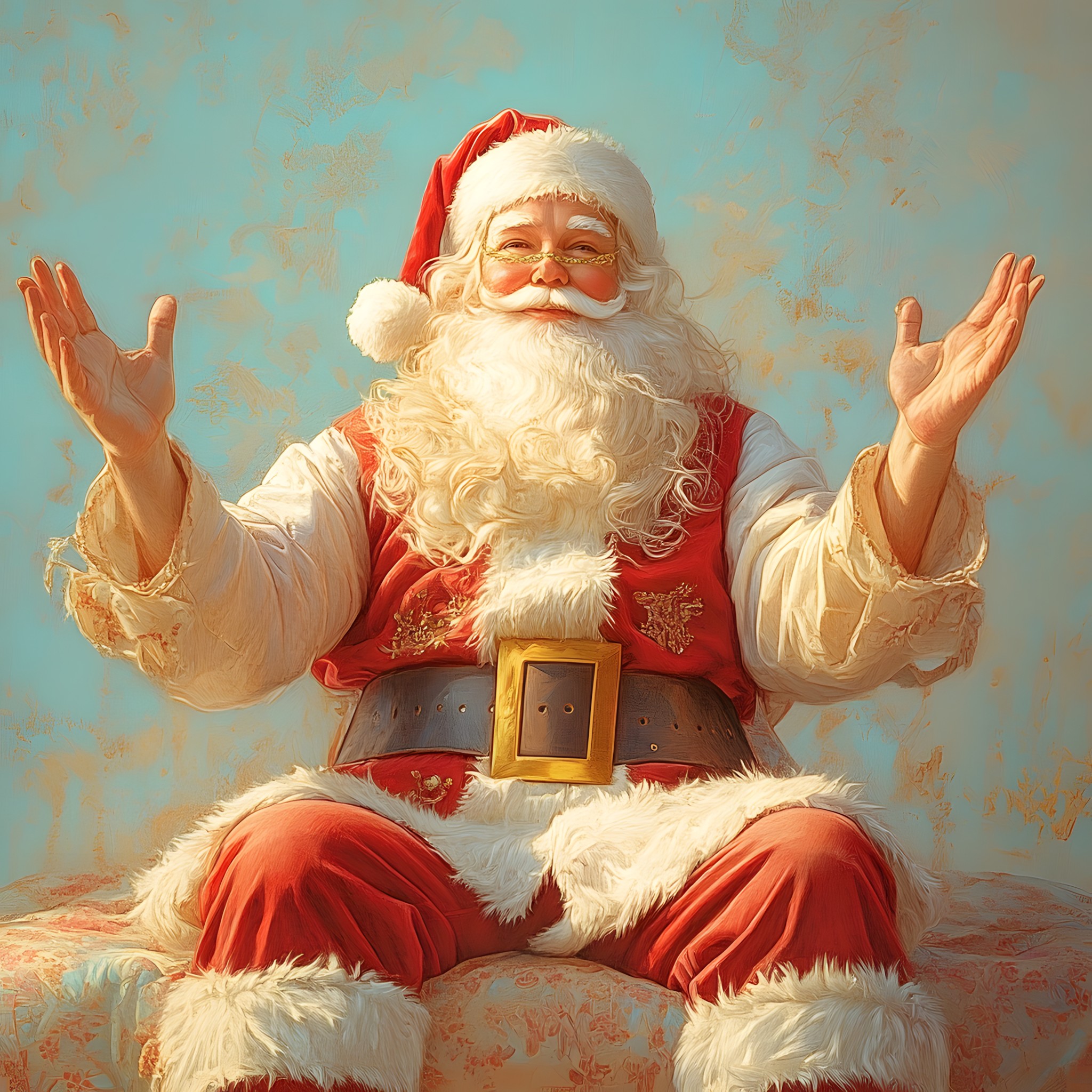 Santa Claus, Happiness, Beard, Facial hair, Fictional character, Christmas Day, Moustache, Holiday, Winter, Christmas Eve, Elder, Animation, Fur clothing, Guru