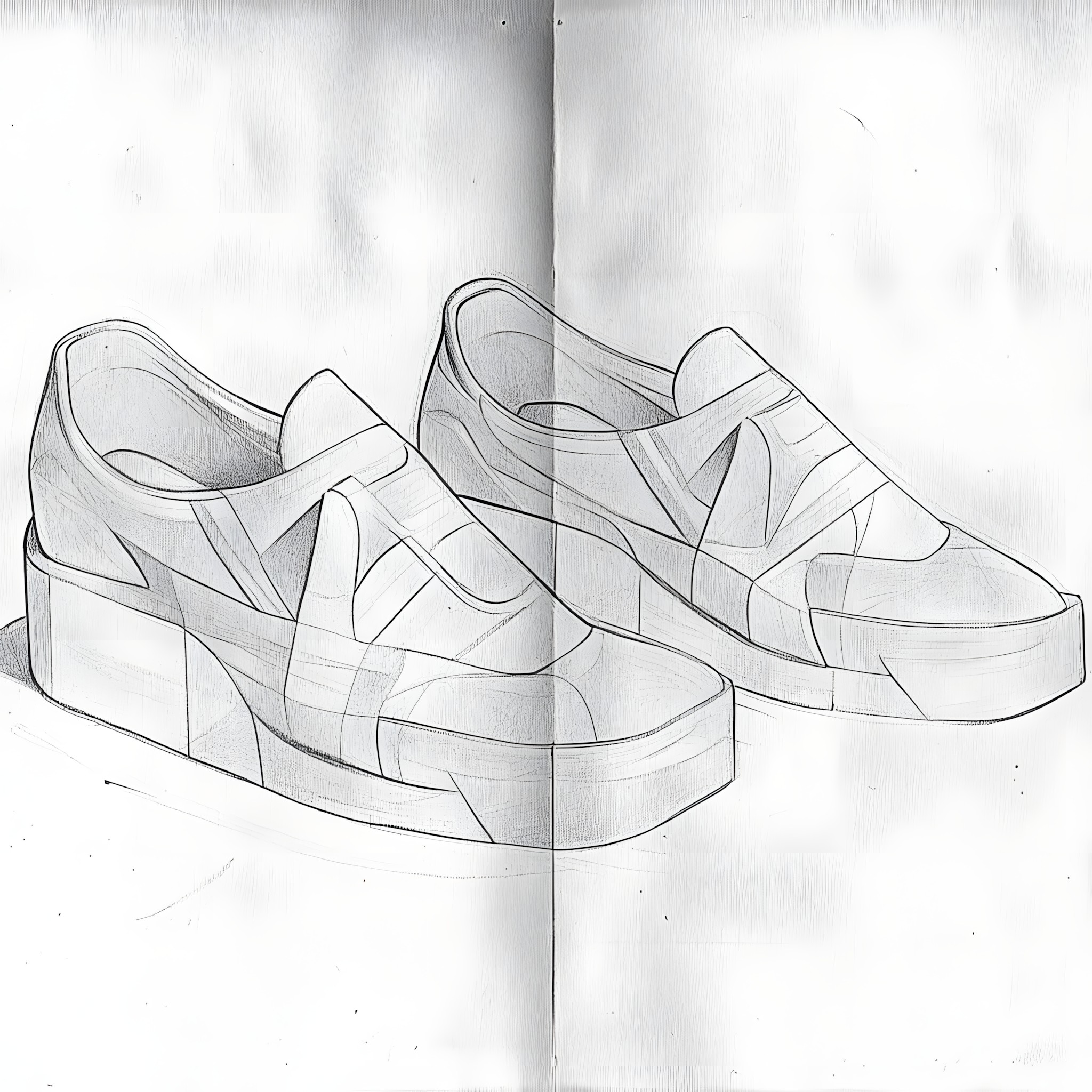 Walking Shoe, Line art