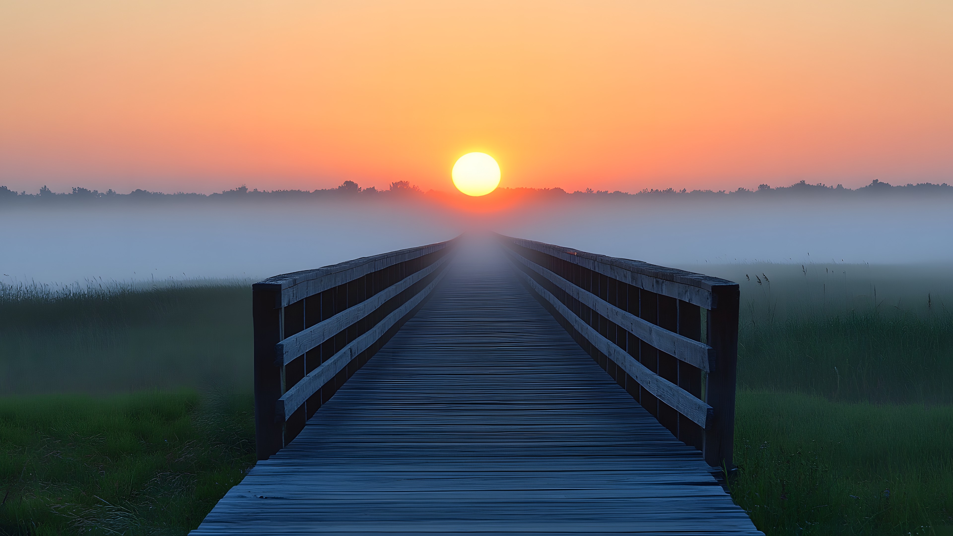 Sky, Afterglow, Horizon, Sunset, Bridge, Dusk, Sunrise, Natural landscape, Cloud, Orange, atmospheric phenomenon, Red sky at morning, Evening, Boardwalk, Walkway, Morning, Sunlight, List of nonbuilding structure types, Pier, Plank