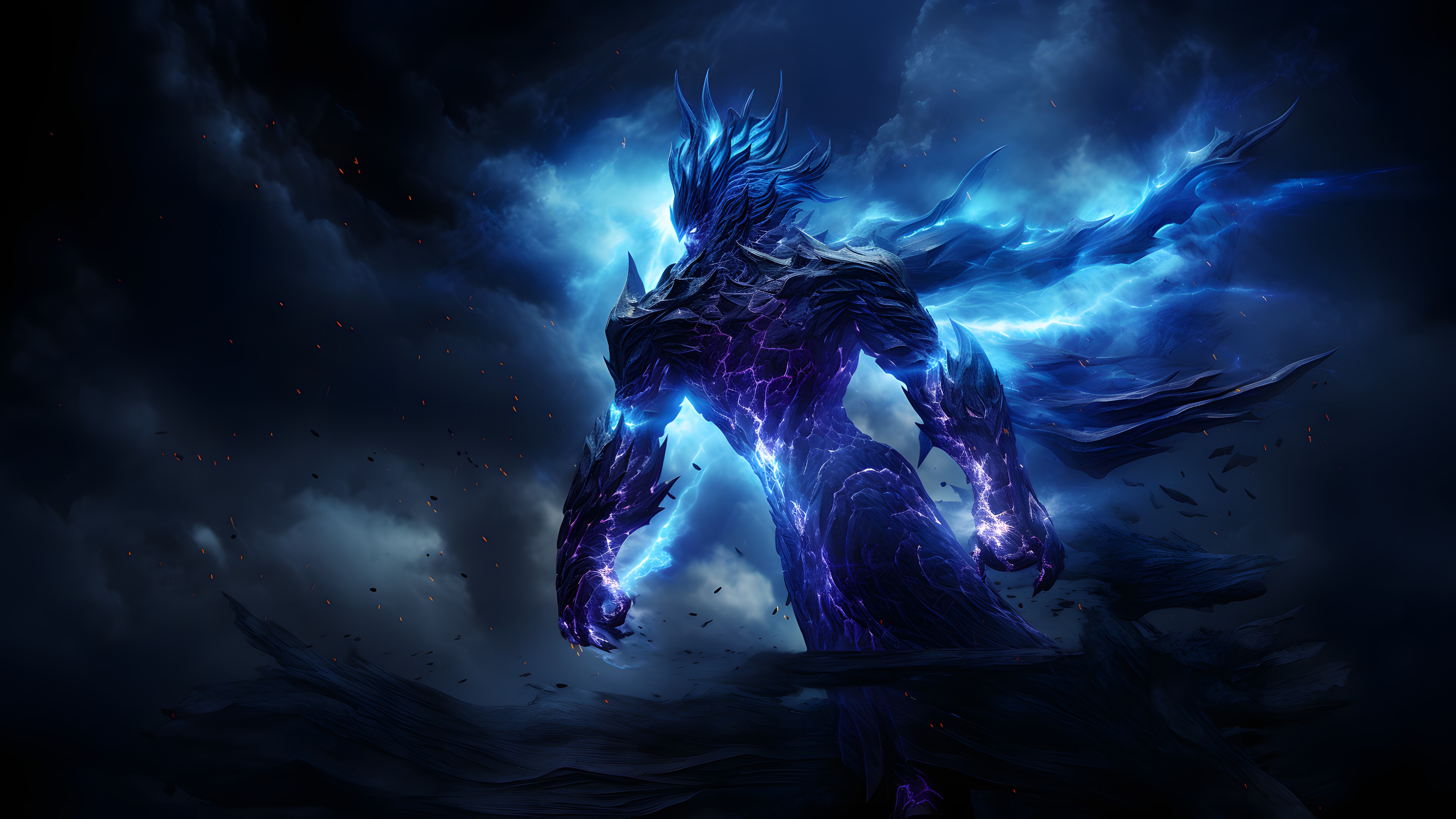 Cg artwork, Art, Geological phenomenon, Supernatural creature, Dragon, Electric blue, Space, Mythical creature, Fictional character, Darkness, Astronomical object, Cryptid, Graphics, Event, Fiction, Science, Illustration, Mythology, Graphic design, Action-adventure game