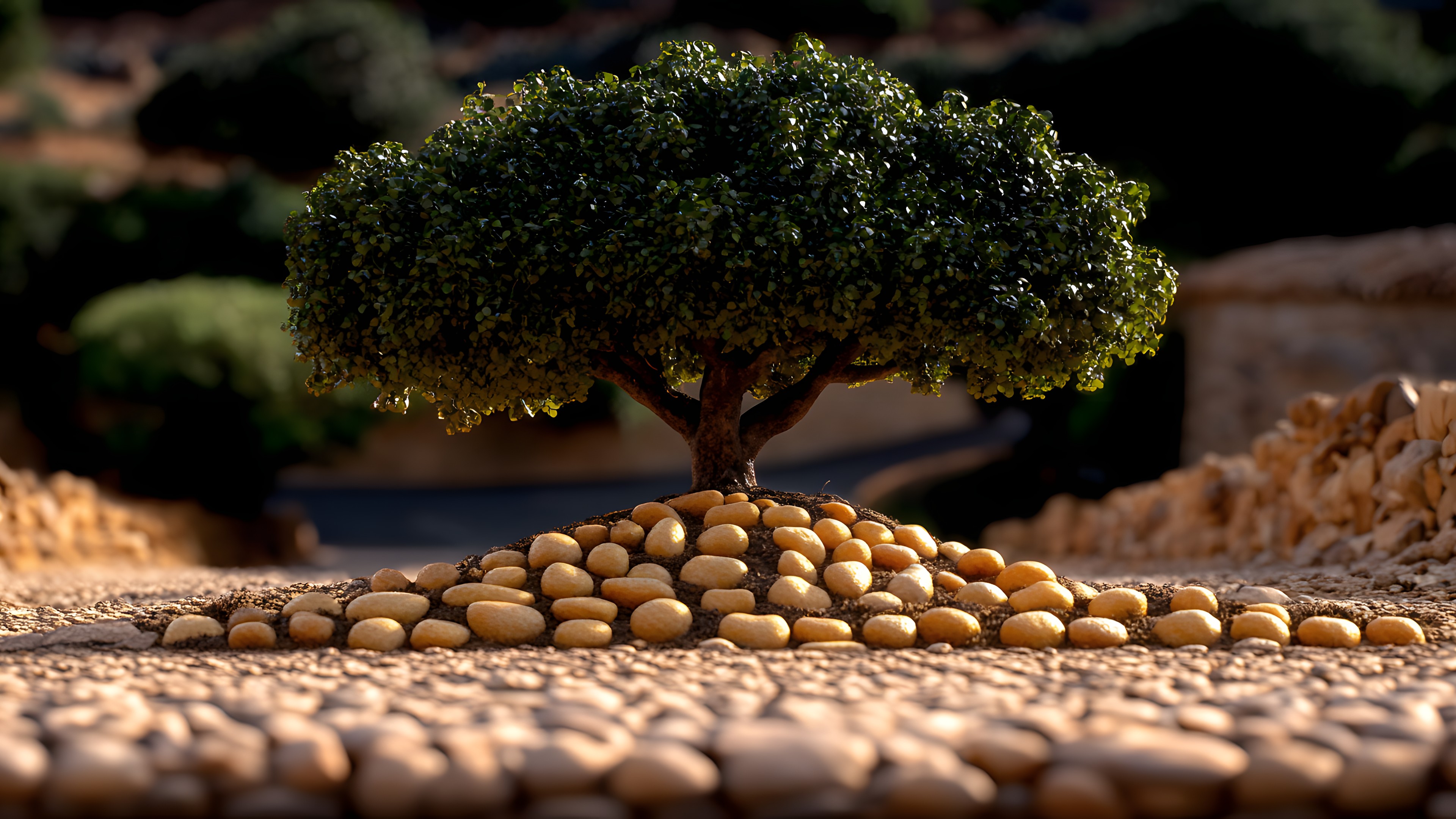 Pebble, Environmental art, Natural material